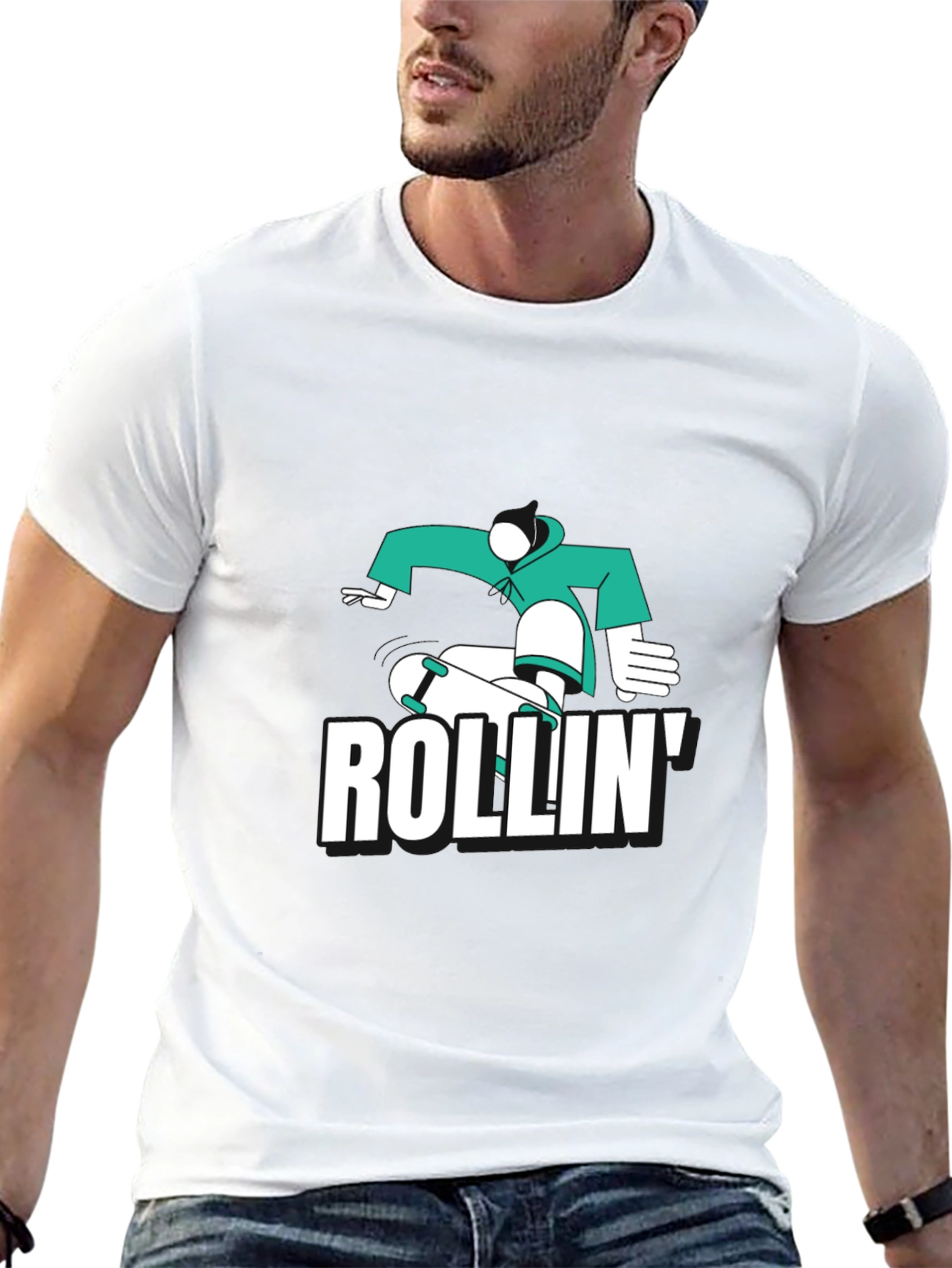 Skateboarding T-Shirt - Rollin Design
