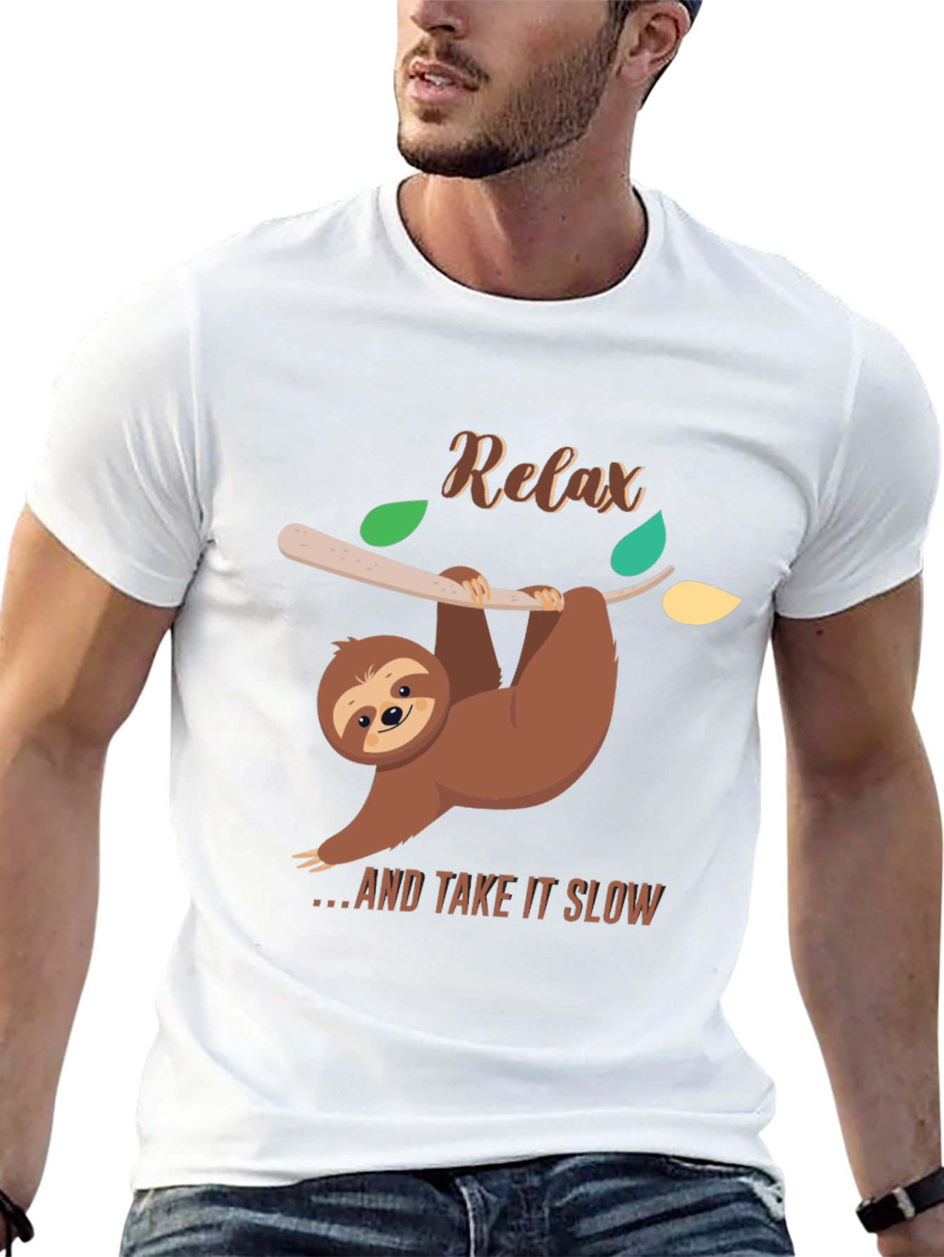 Relax Sloth Graphic Tee - Comfy Black T-Shirt