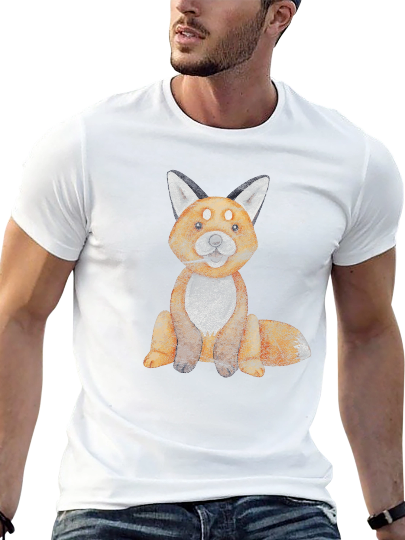 Fox Graphic Tee - Unisex Soft Cotton Black T-Shirt