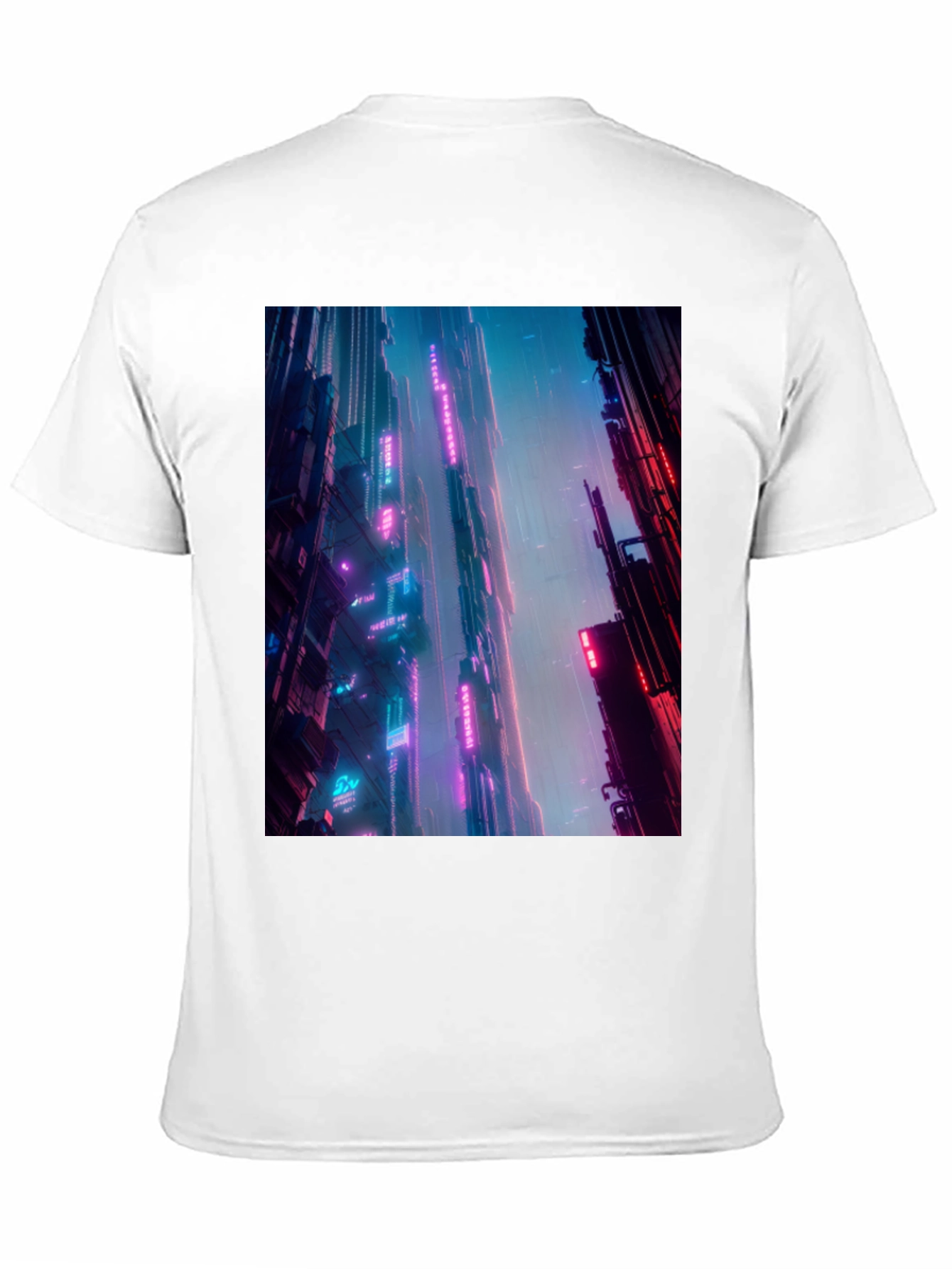 Neon Cityscape Graphic Tee - Urban Cyberpunk Style