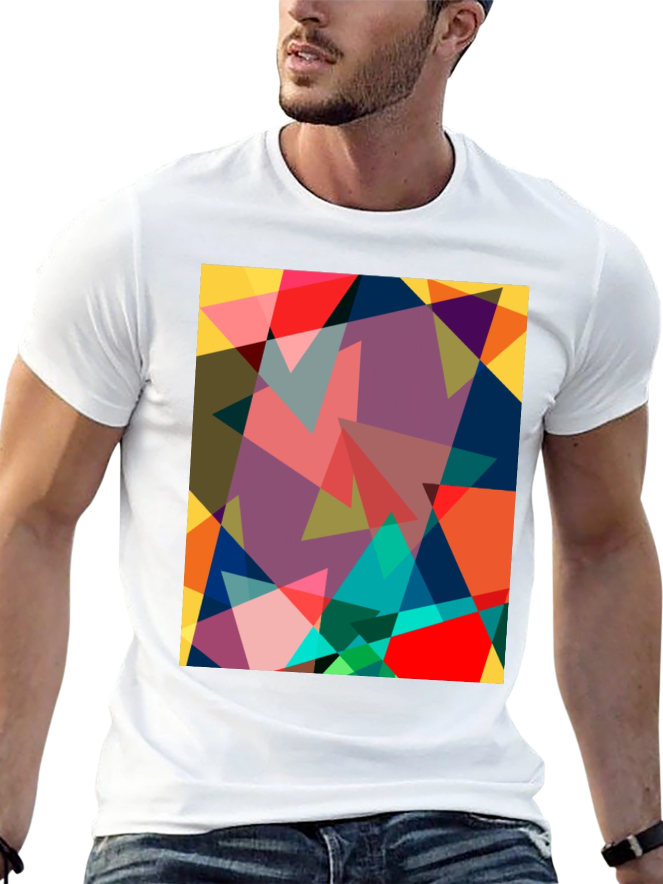 Geometric Triangle Art Graphic T-Shirt