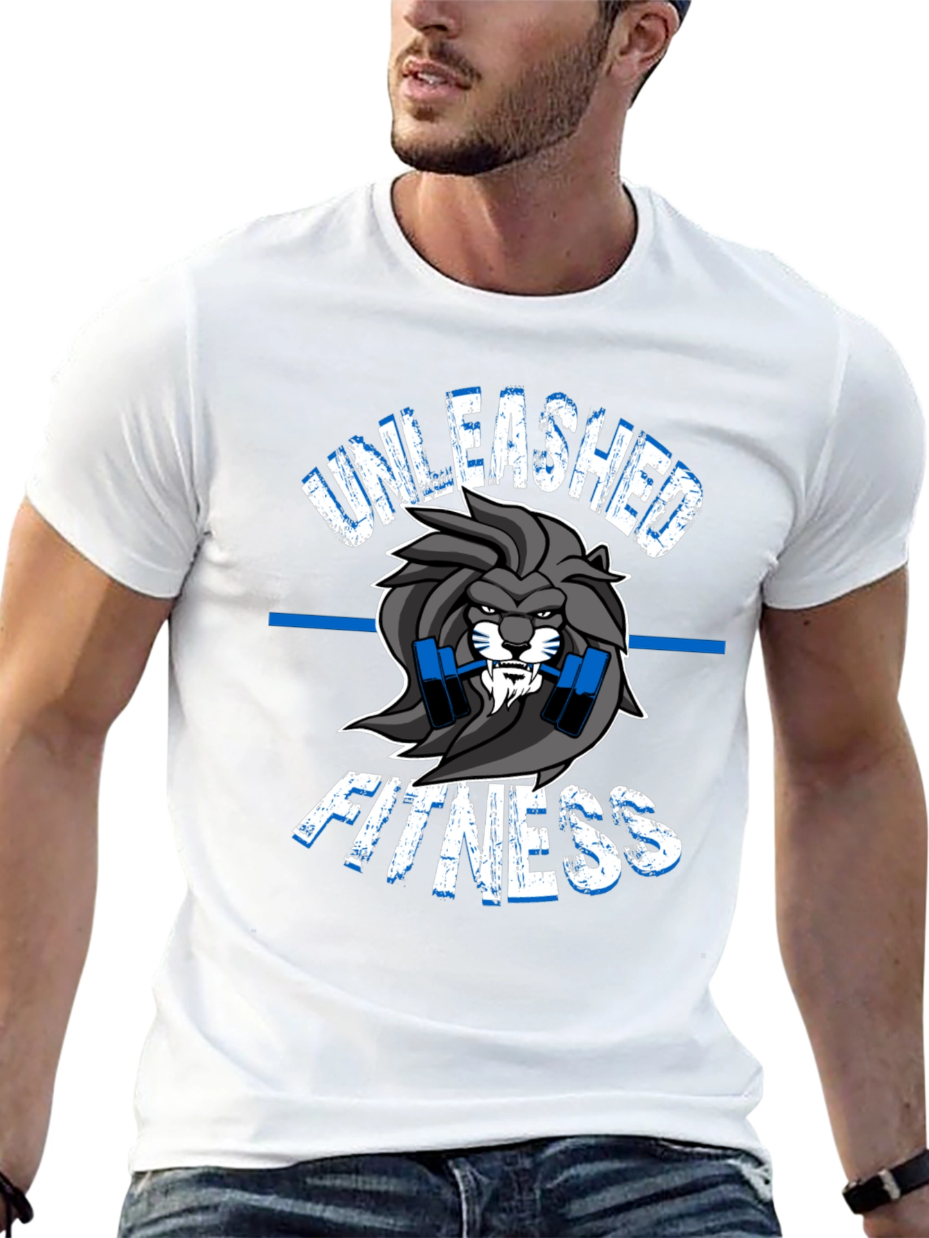 Unleashed Fitness Lion Graphic T-Shirt - Gym Wear