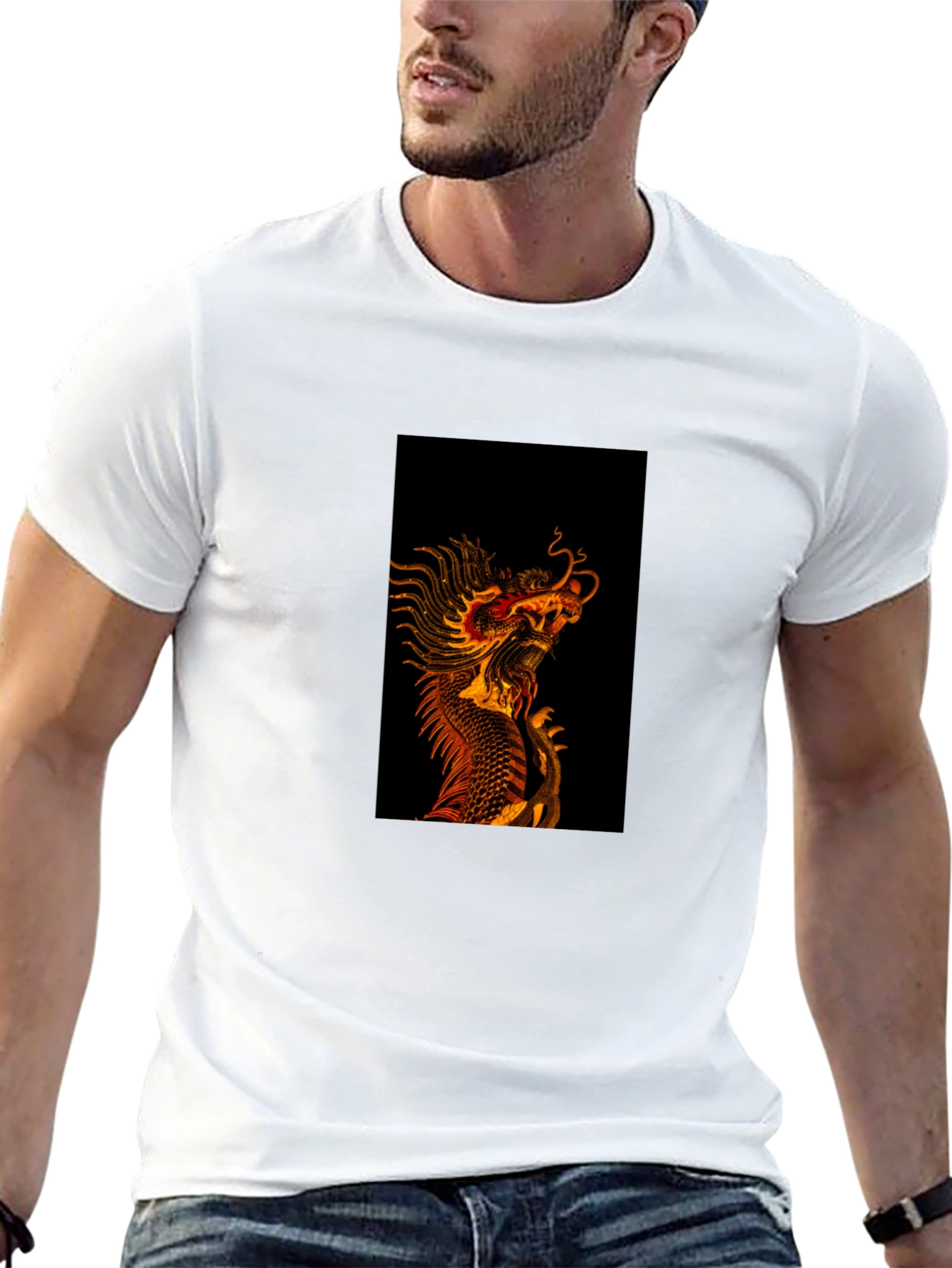 Dragon Graphic Tee - Black Cotton Blend