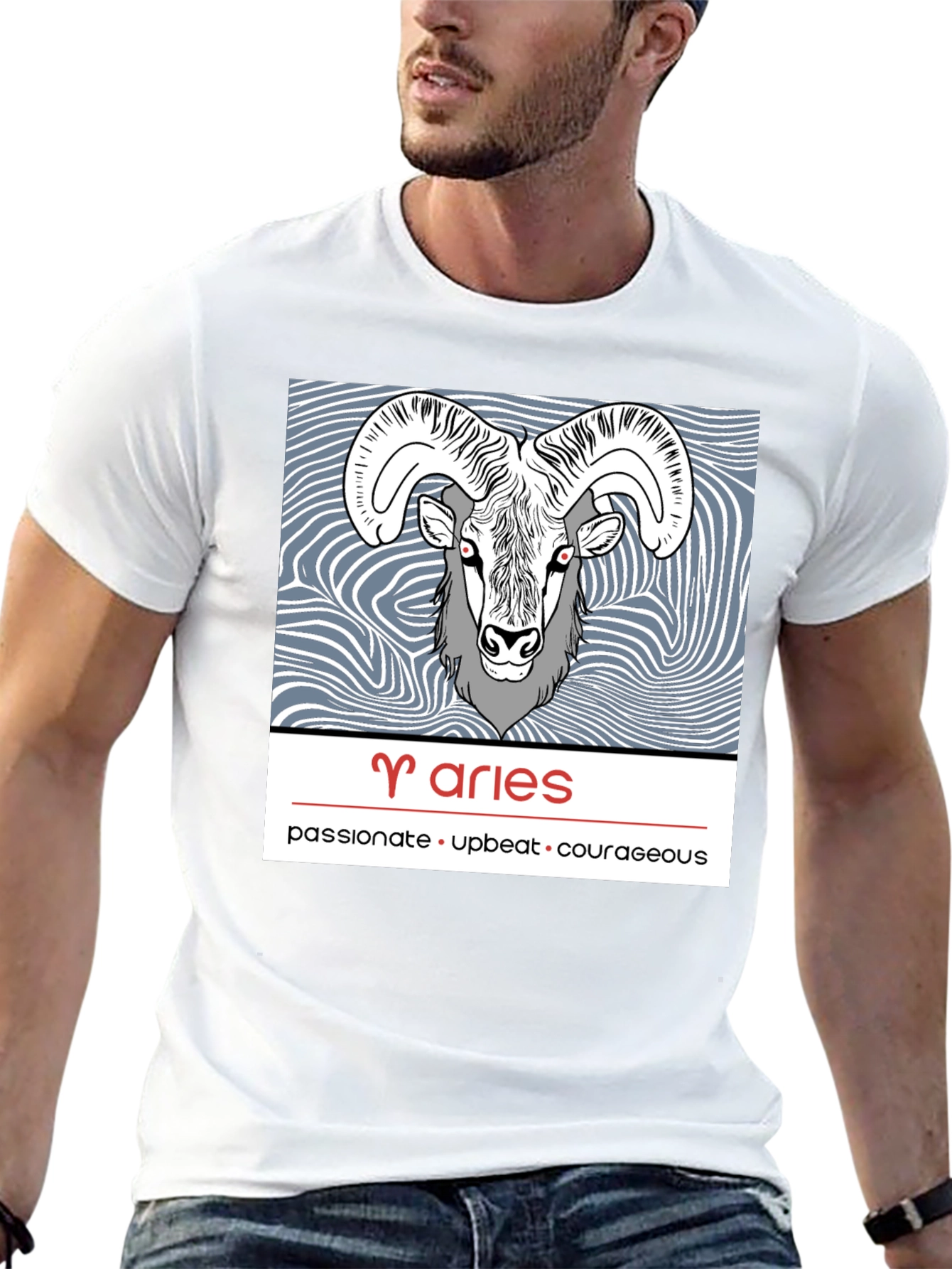 Aries Zodiac T-Shirt - Passionate Upbeat Courageous