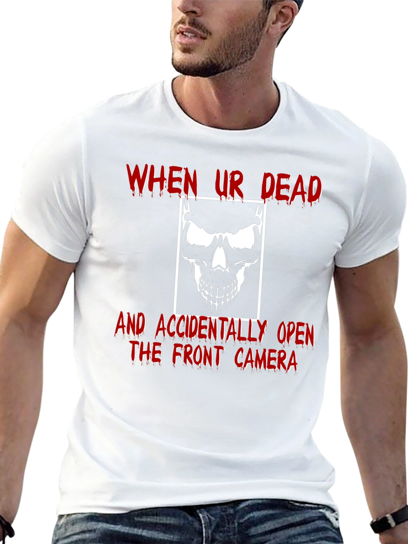 Funny Skull Graphic Tee - When Ur Dead T-Shirt