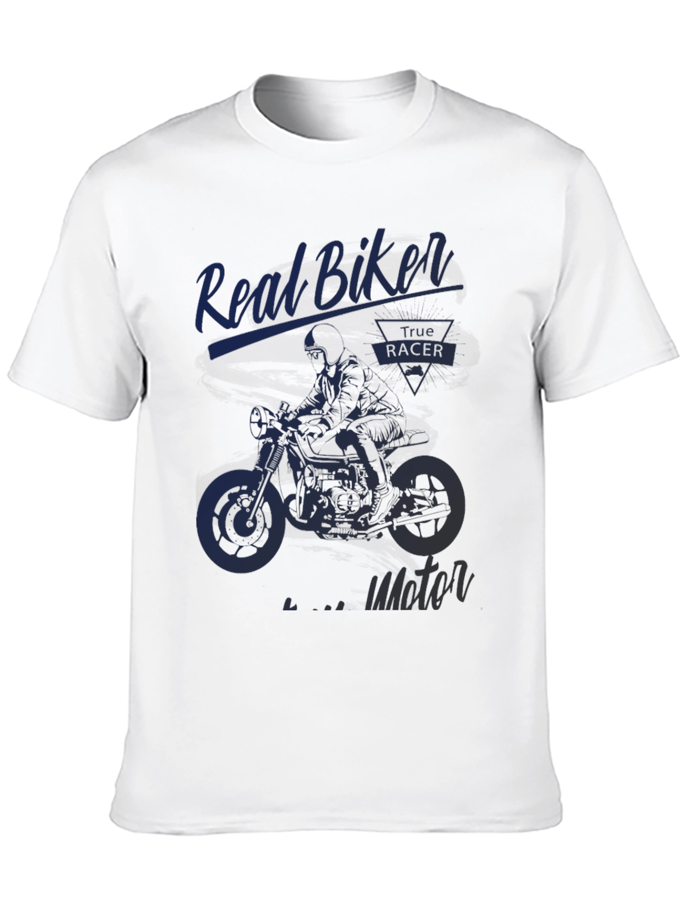 Real Biker Motor Racer Black T-Shirt