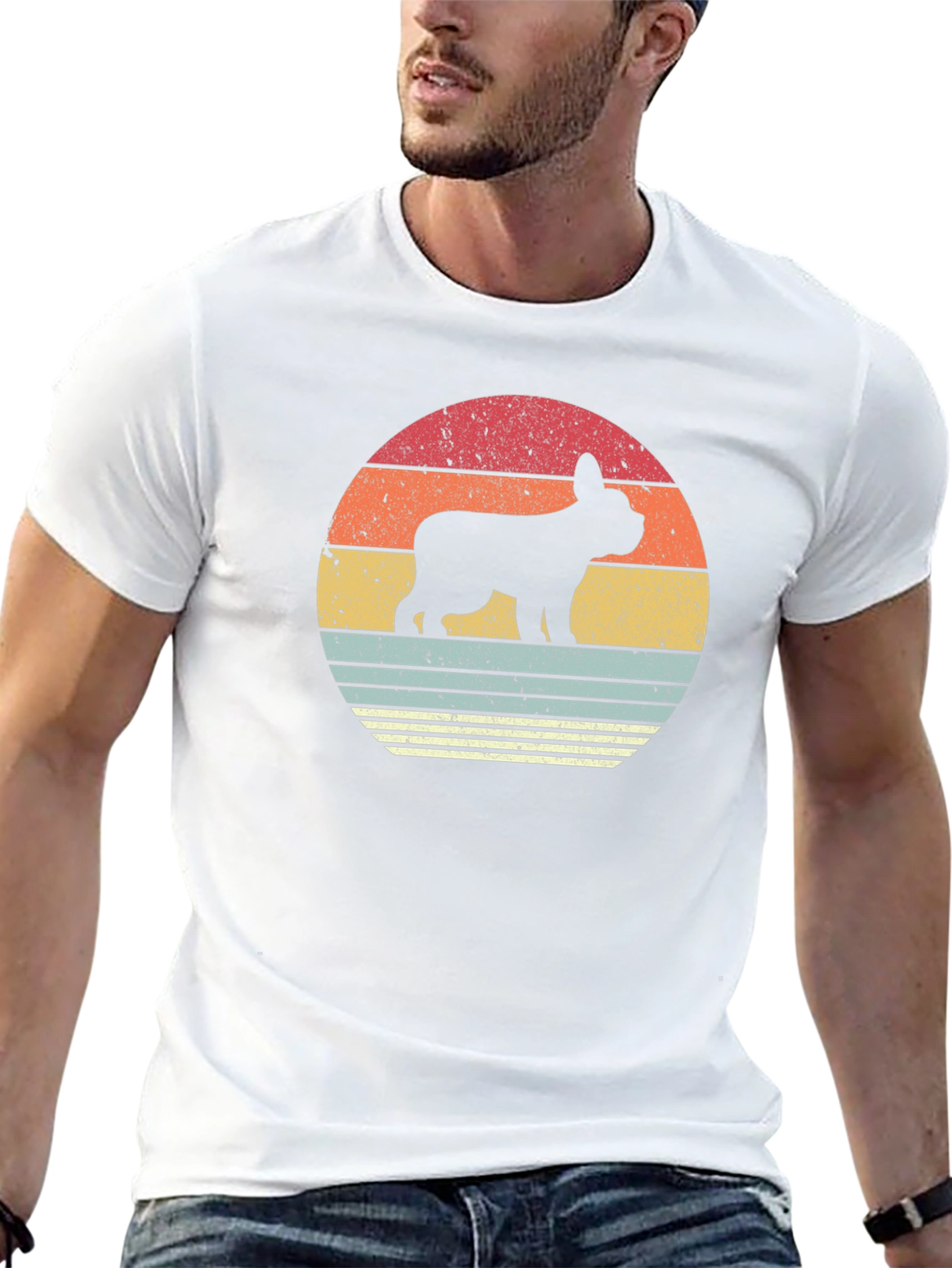 Retro Bulldog Silhouette T-Shirt