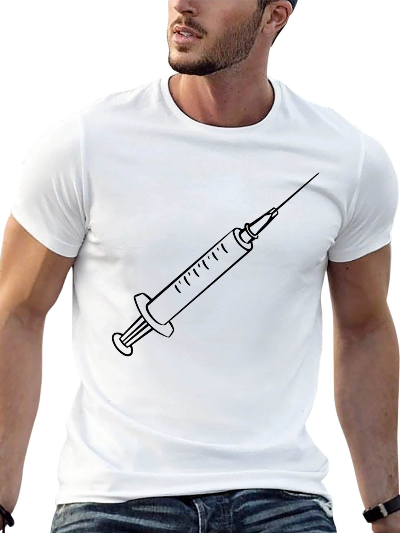Syringe Graphic Tee - Classic Black Cotton T-Shirt