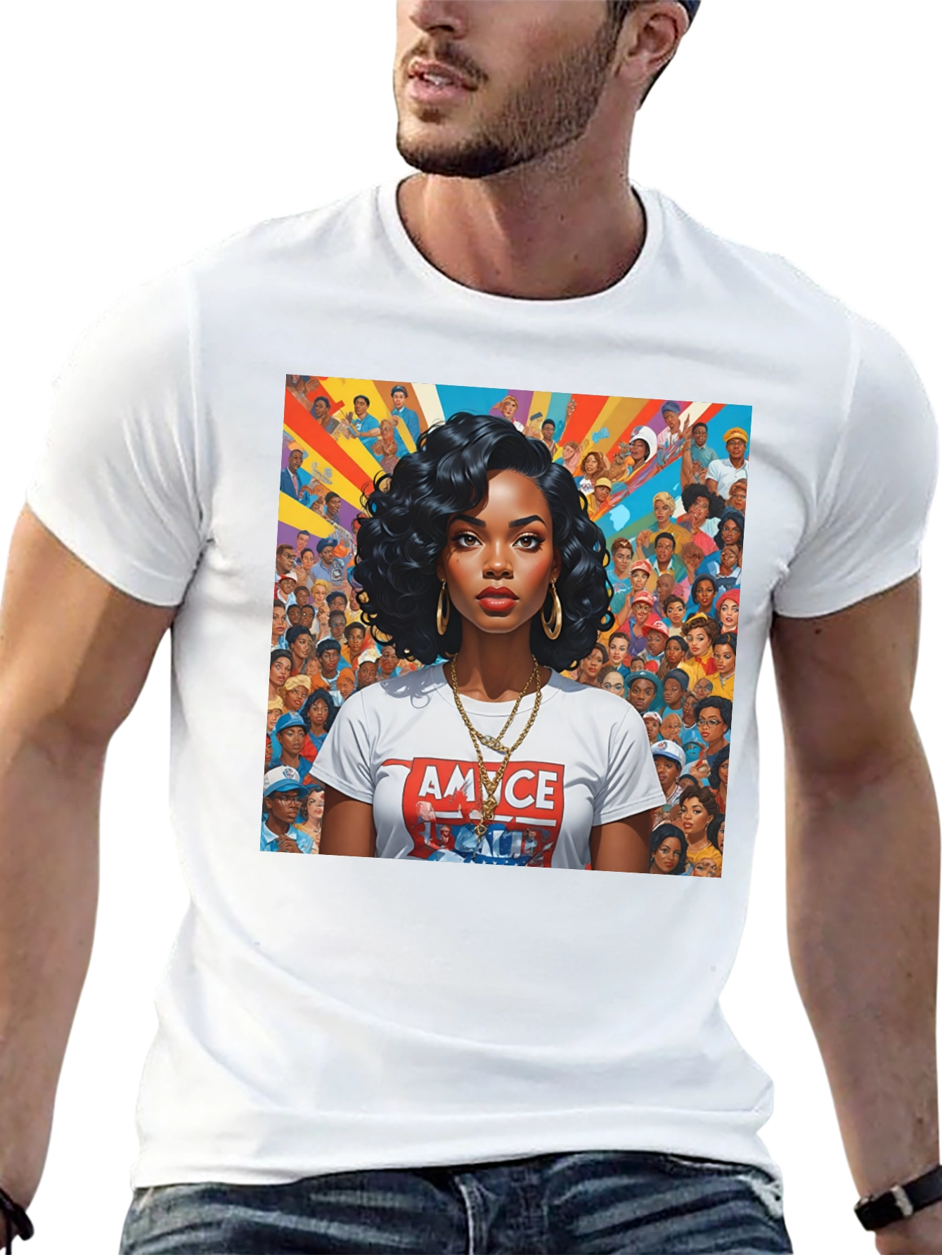 Stylish Graphic Tee - Black