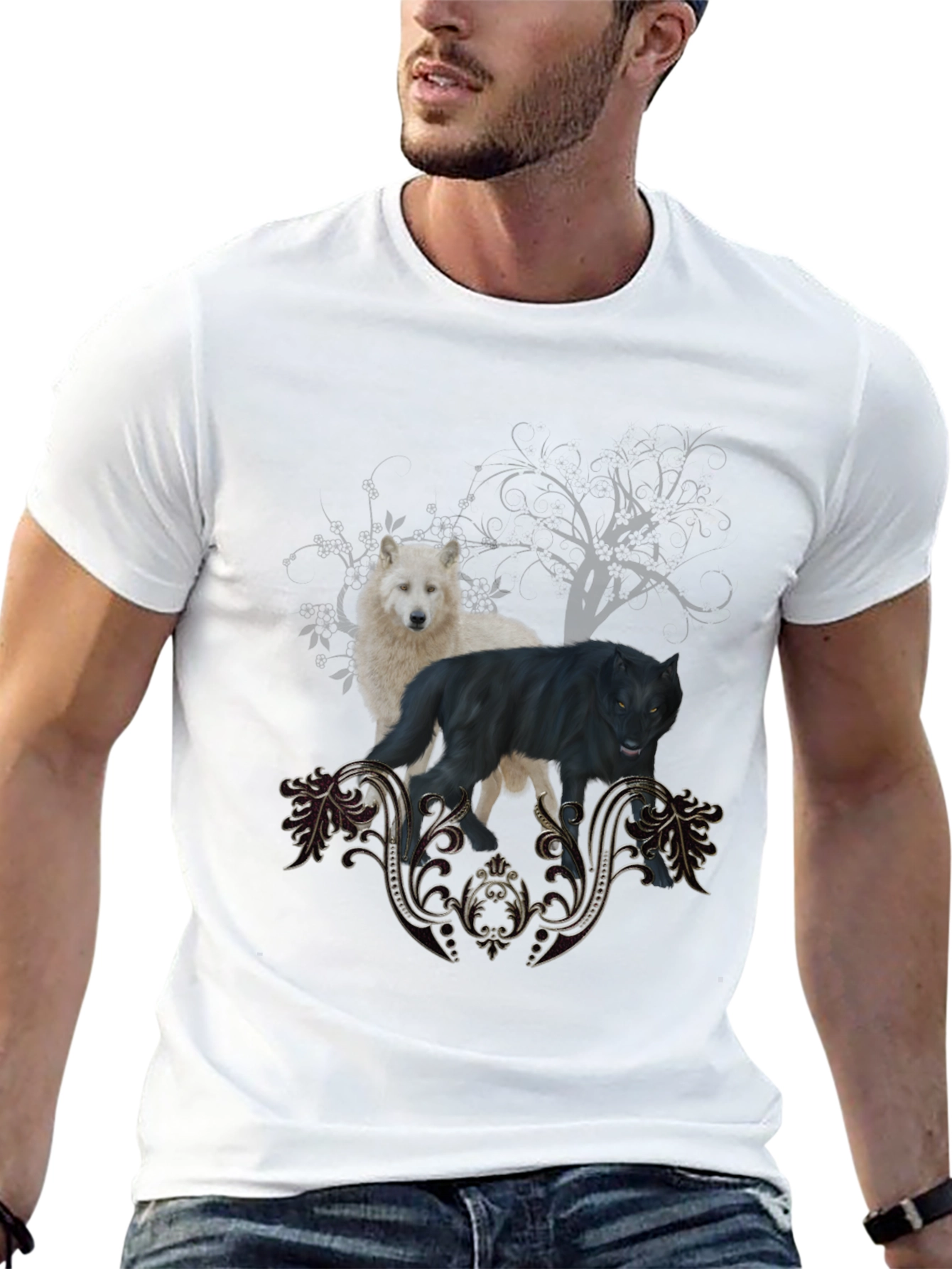 Wolf Pack Graphic Black T-Shirt
