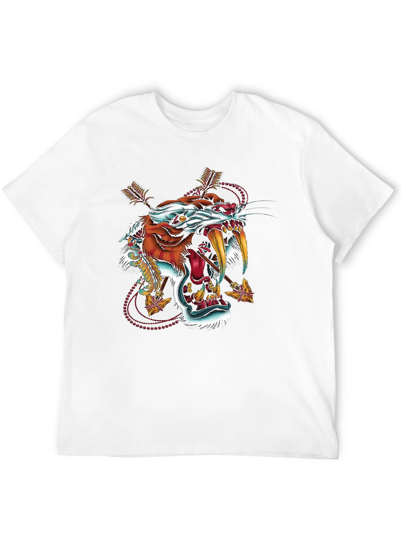 Mens Black Graphic Tee - Fierce Tiger Design