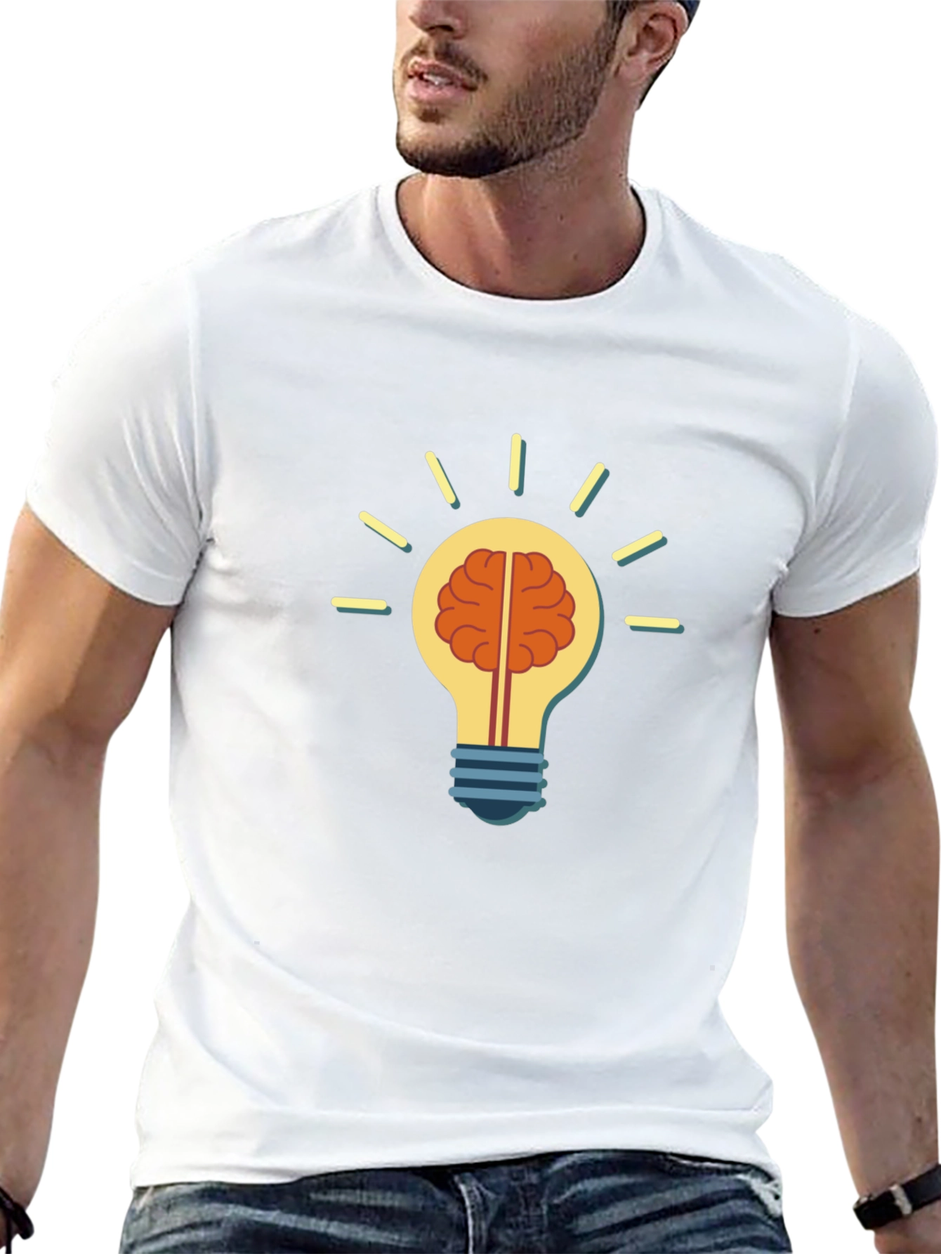 Brain Bulb Idea T-Shirt - Think Smart