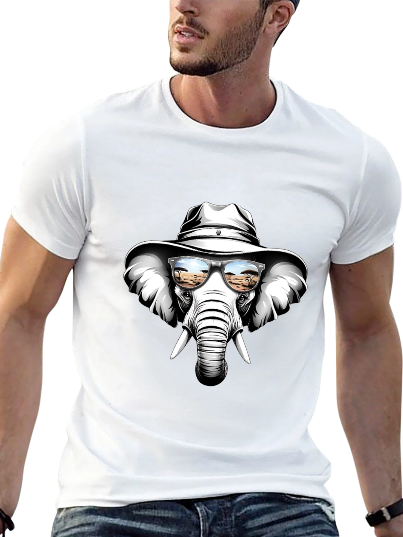Cool Elephant T-Shirt: Safari Shades & Cowboy Hat