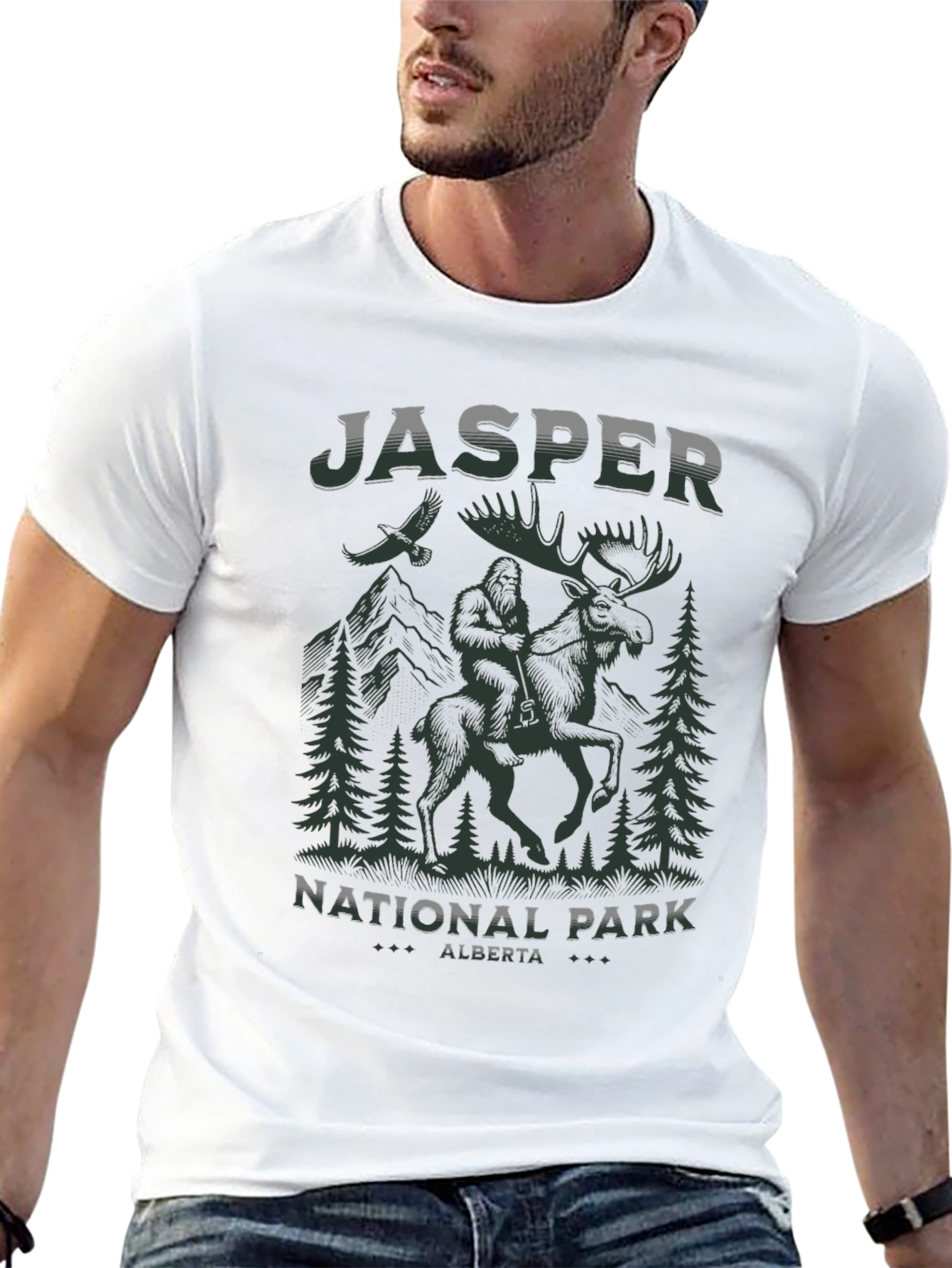 Jasper National Park Bigfoot Moose T-Shirt