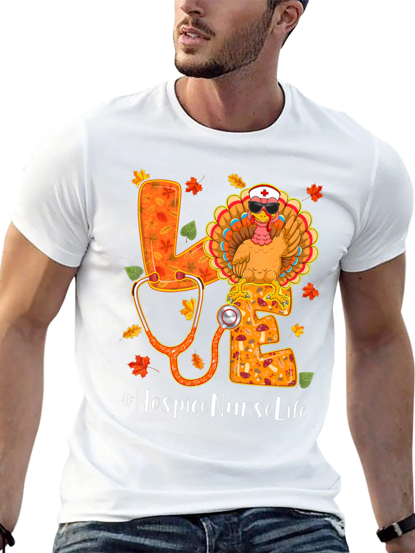 Hospice Nurse Life Thanksgiving Turkey T-Shirt