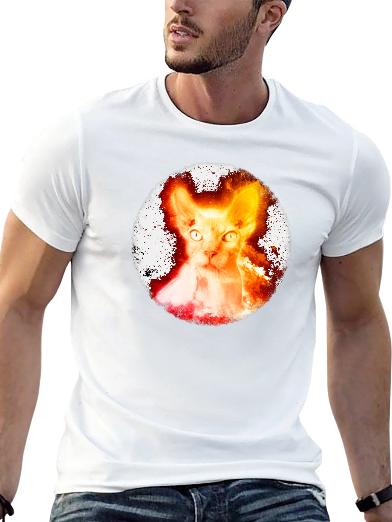 Sphynx Cat T-Shirt - Galaxy Design
