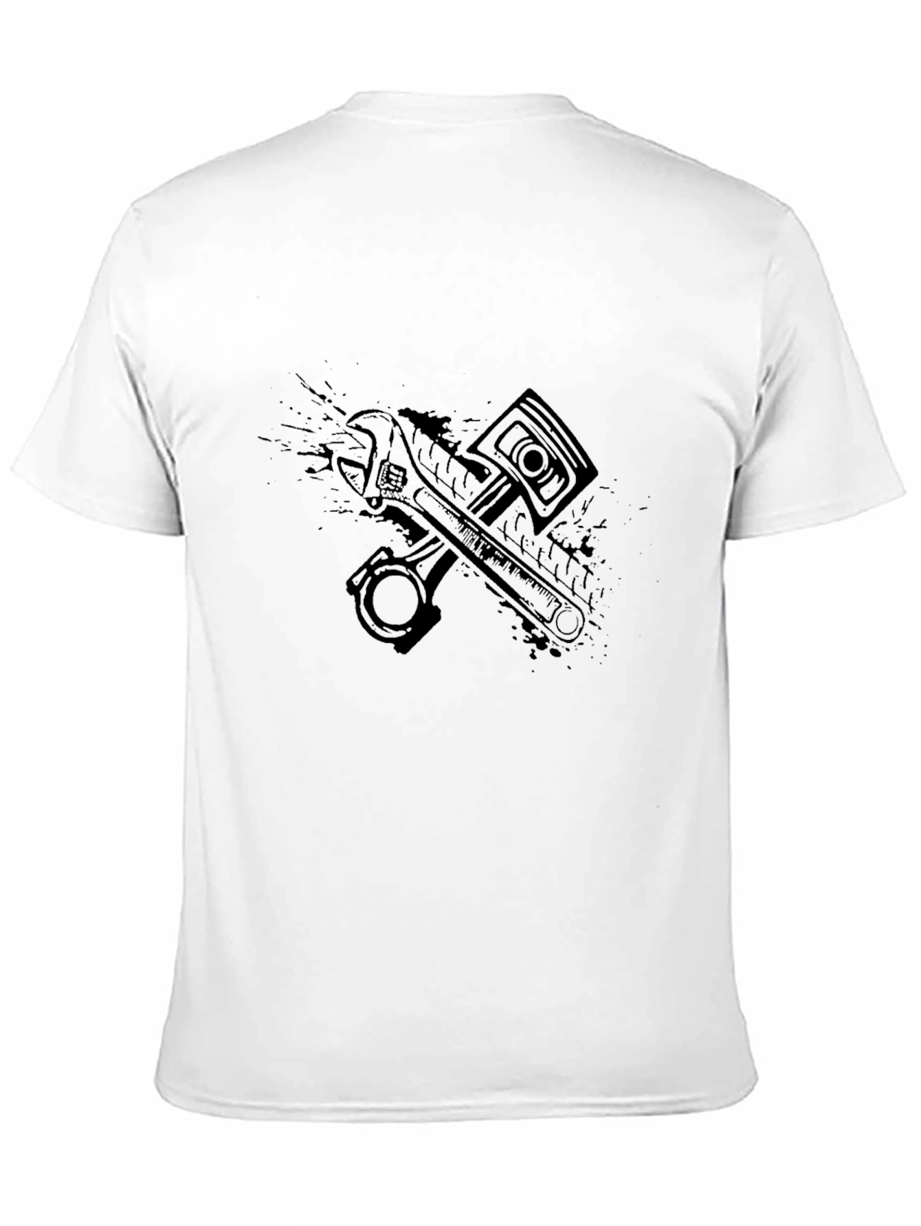 Mens Black Mechanic Graphic T-Shirt