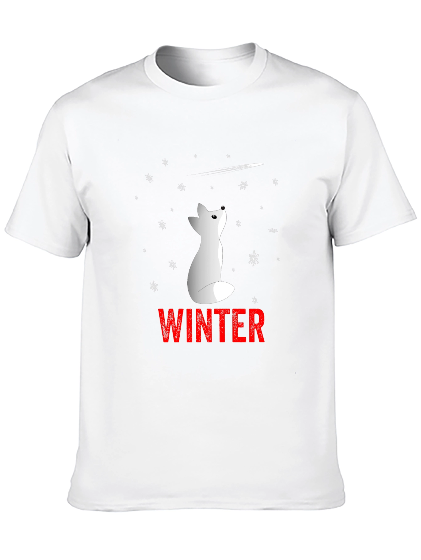Winter Fox Graphic Tee - Black Unisex T-Shirt