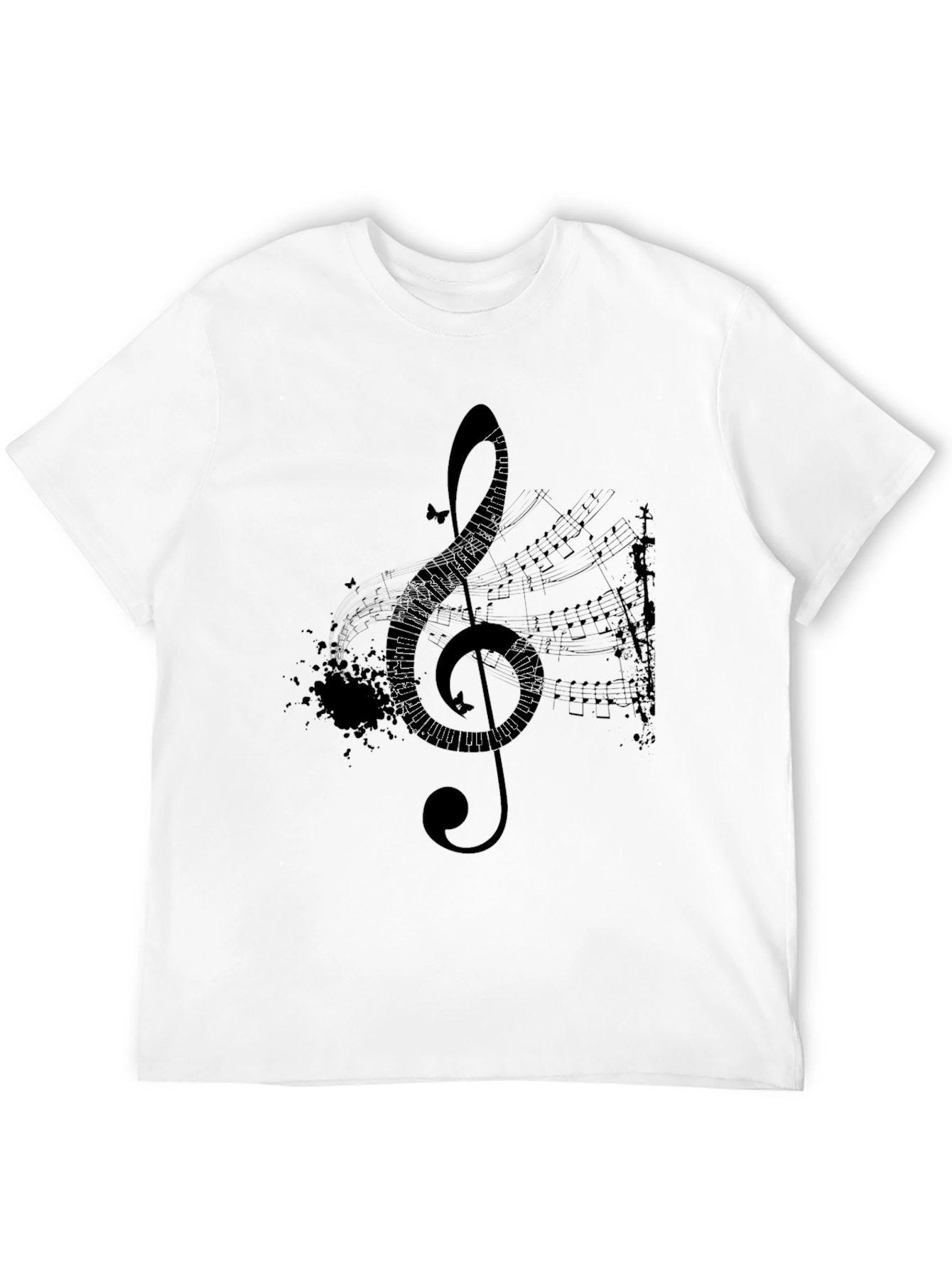 Musical Clef Graphic T-Shirt - Black
