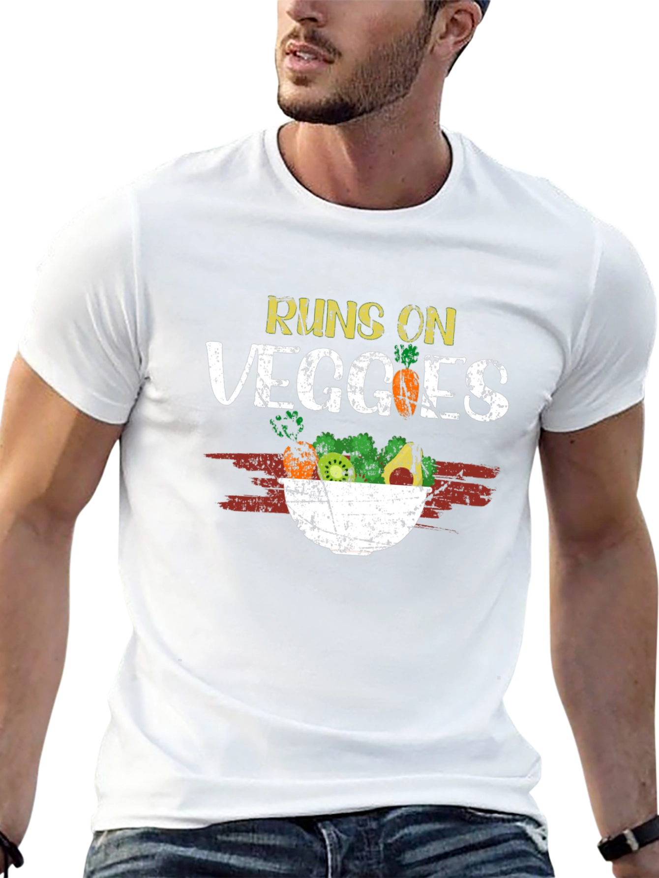 Runs on Veggies T-Shirt - Vegan Vegetarian Tee