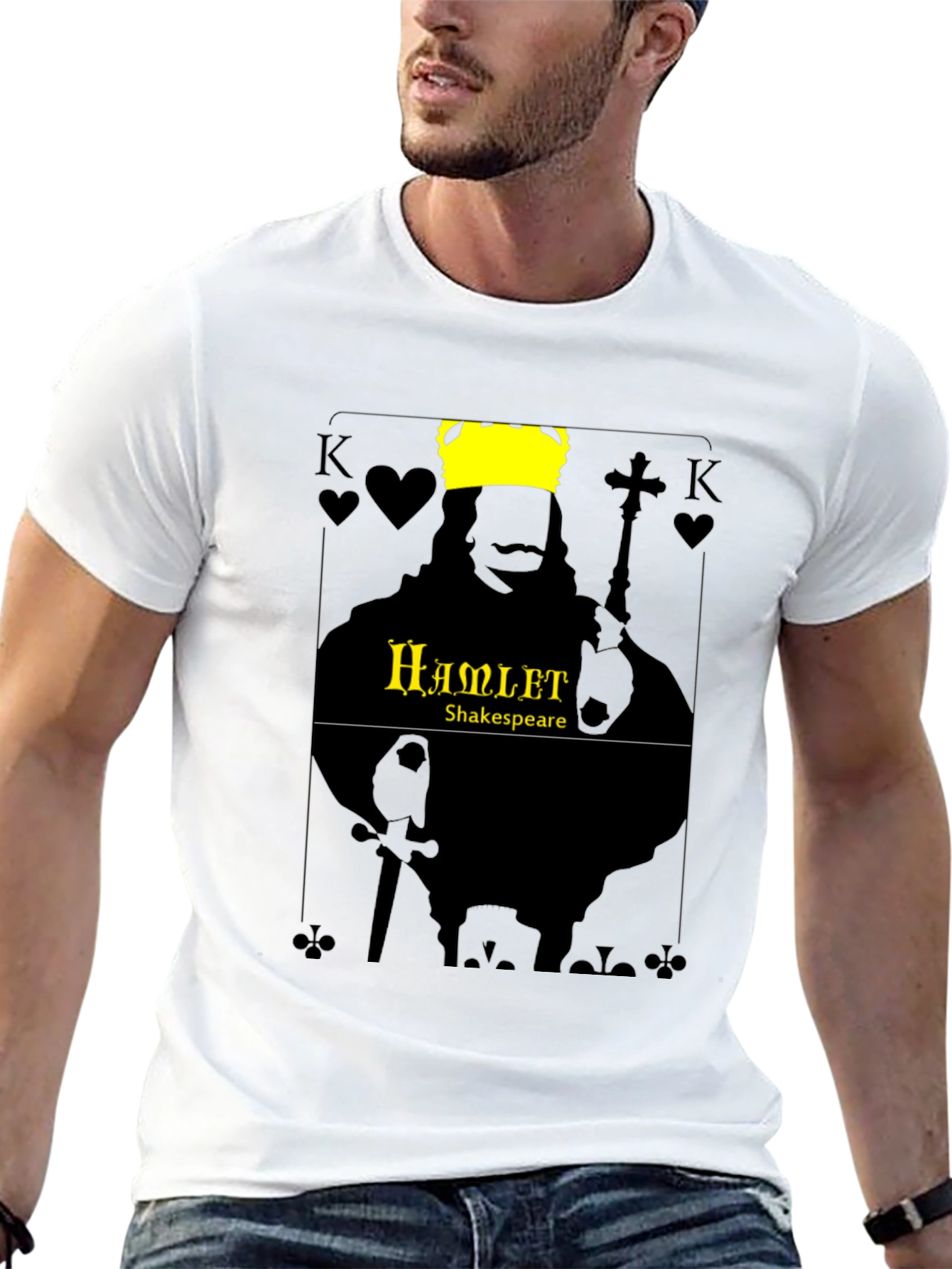 Hamlet Shakespeare King Card Graphic T-Shirt