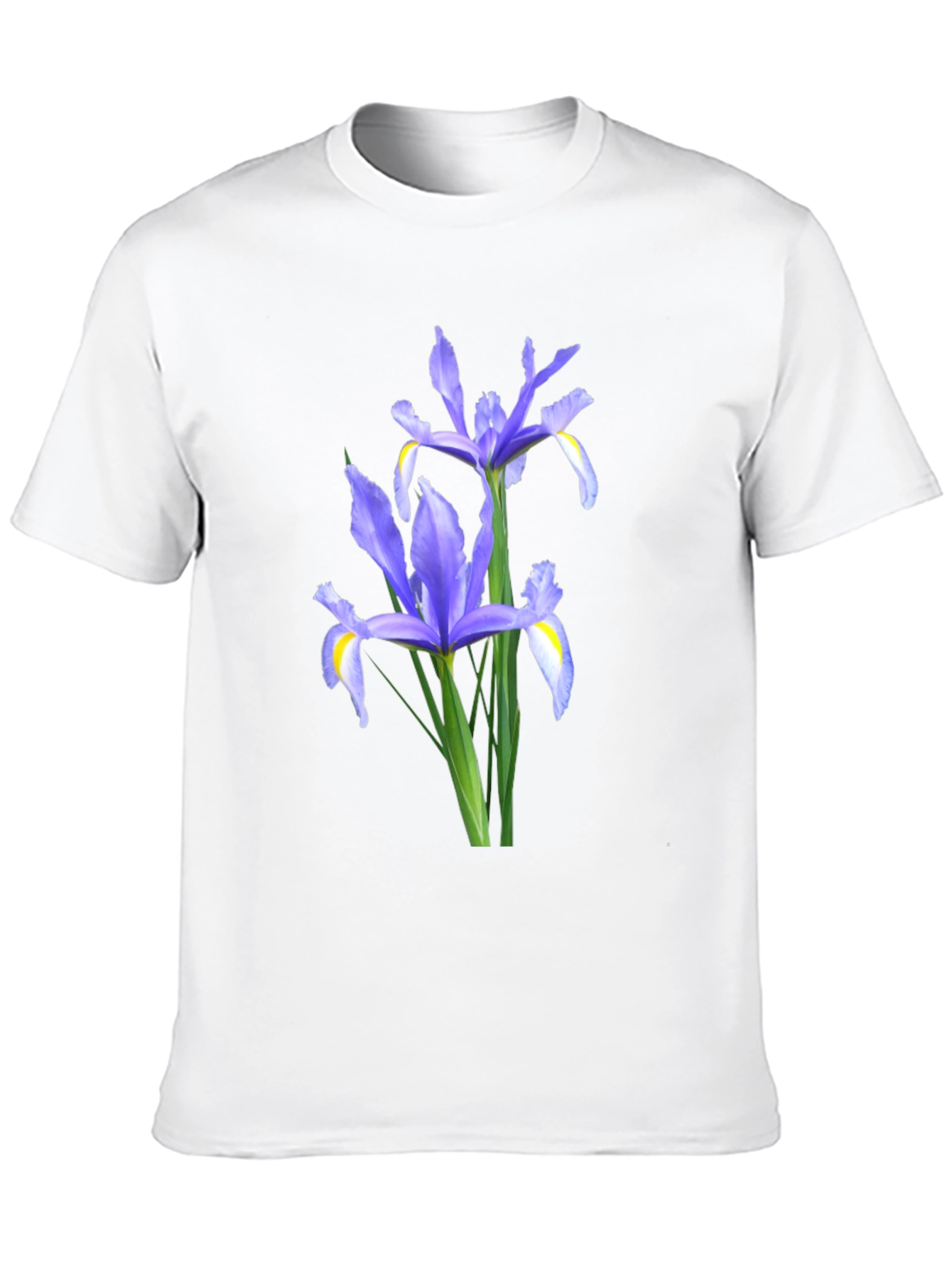Floral Print Black T-Shirt - Iris Design