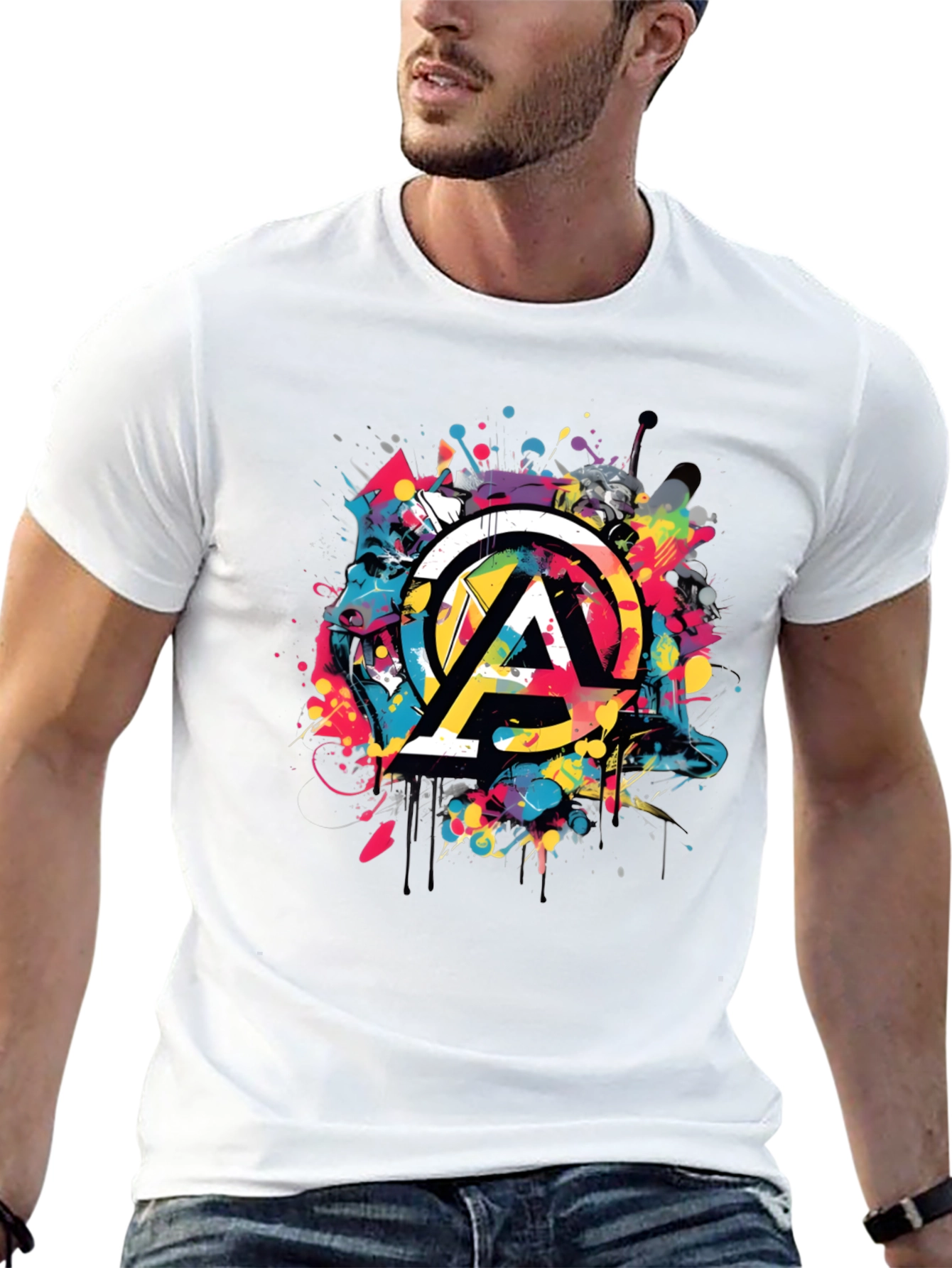 Abstract Art Mens Black T-Shirt