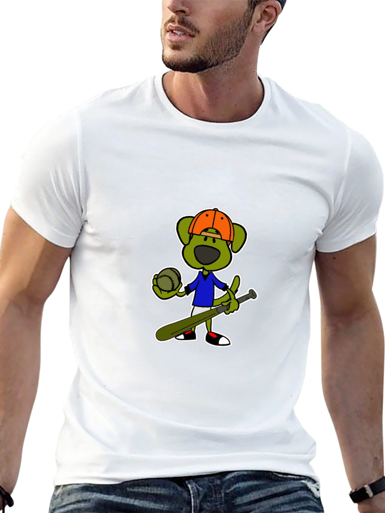 Cartoon Baseball Dog T-Shirt