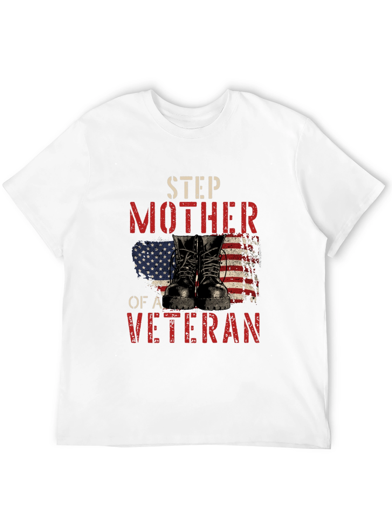 Step Mother of a Veteran Patriotic T-Shirt