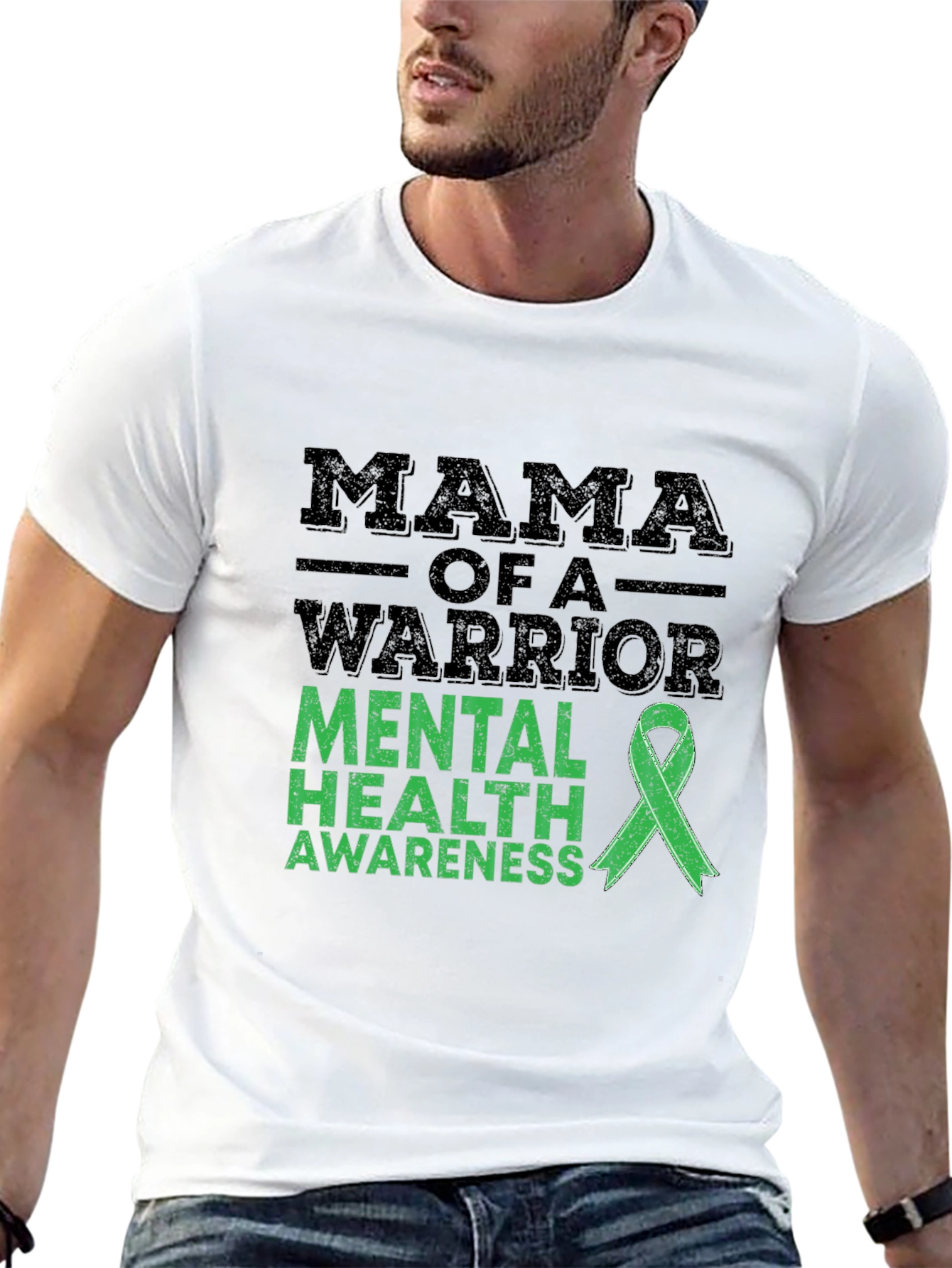 Mama Warrior Mental Health Awareness Ribbon T-Shirt