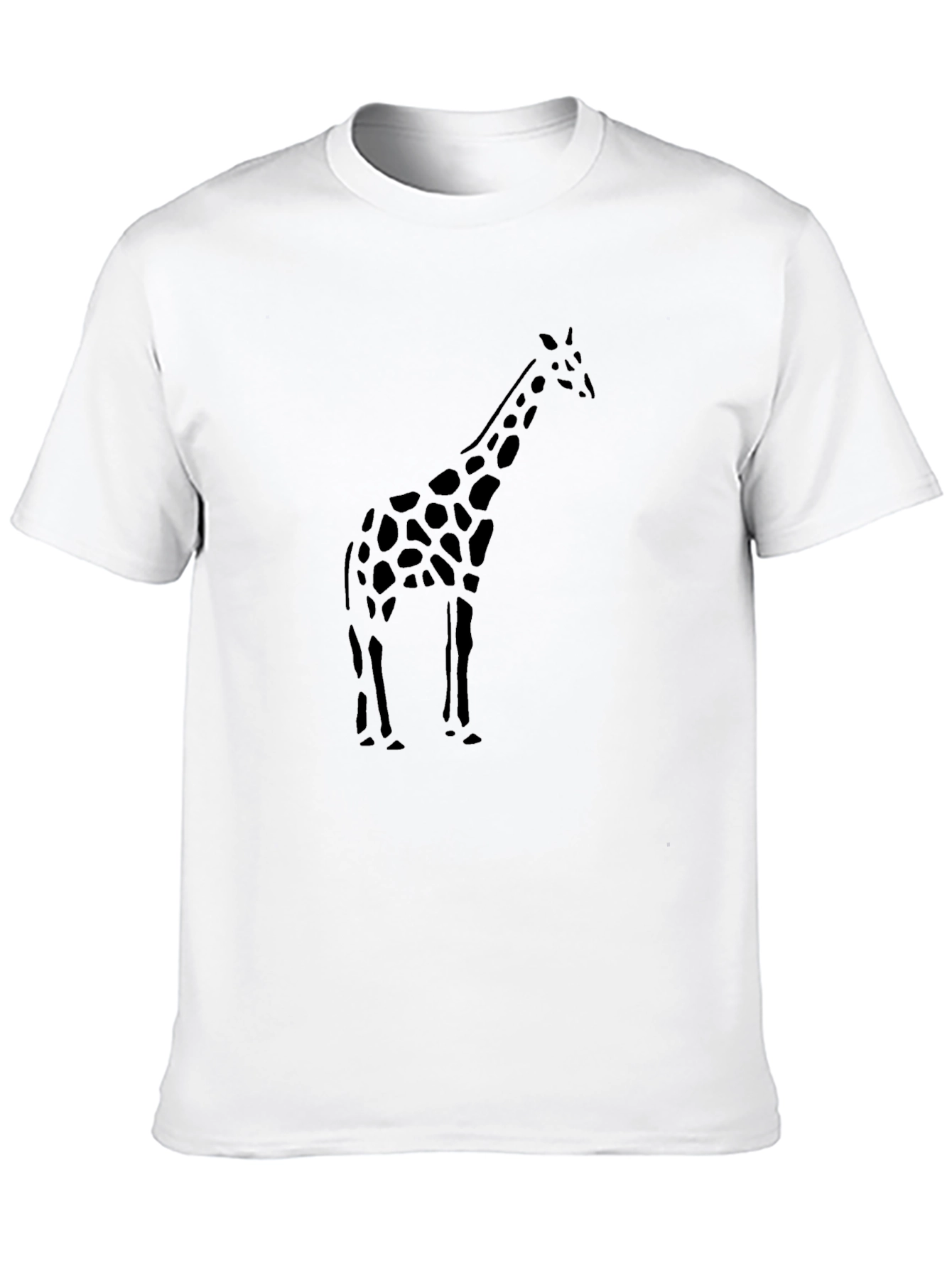 Giraffe Print Black Crewneck T-Shirt