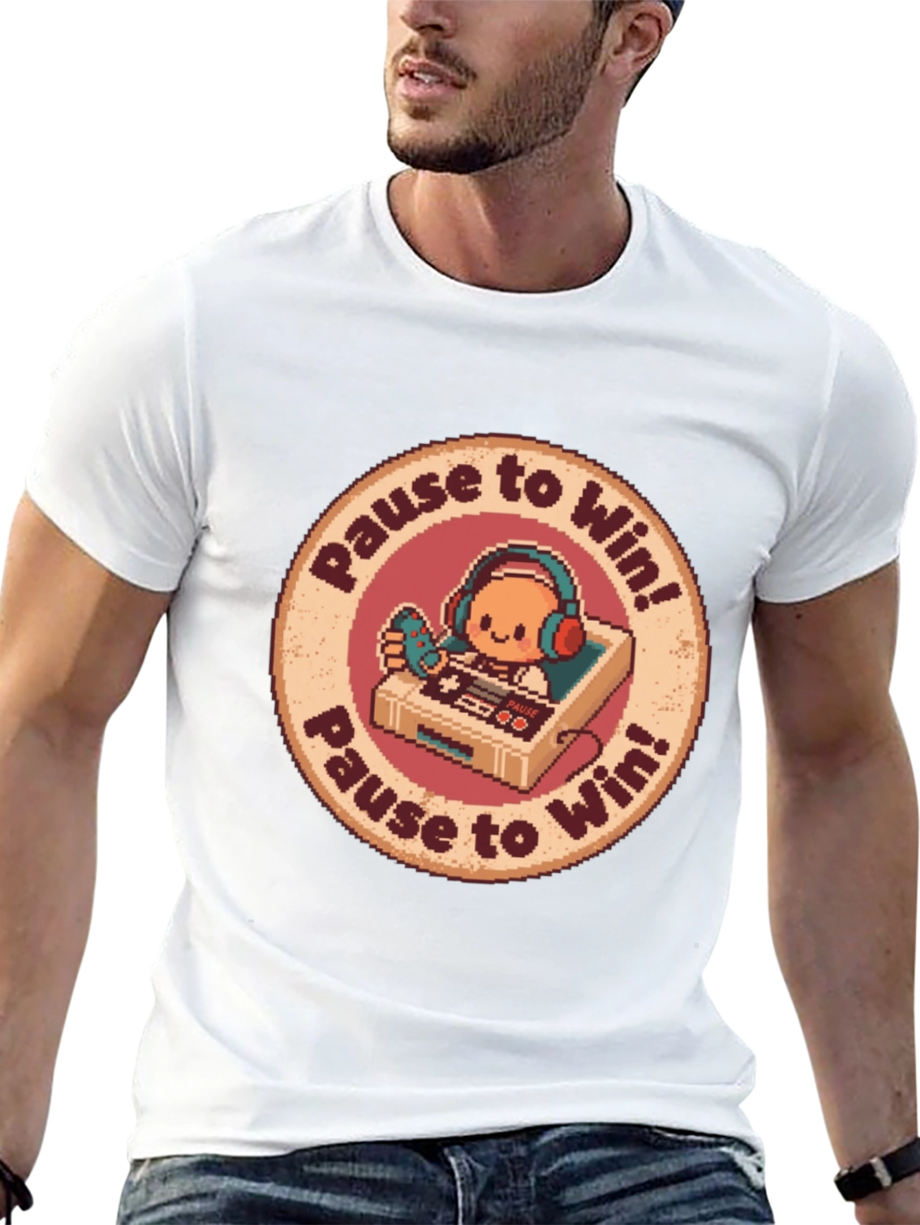 Pause to Win Graphic Tee - Gamer Style