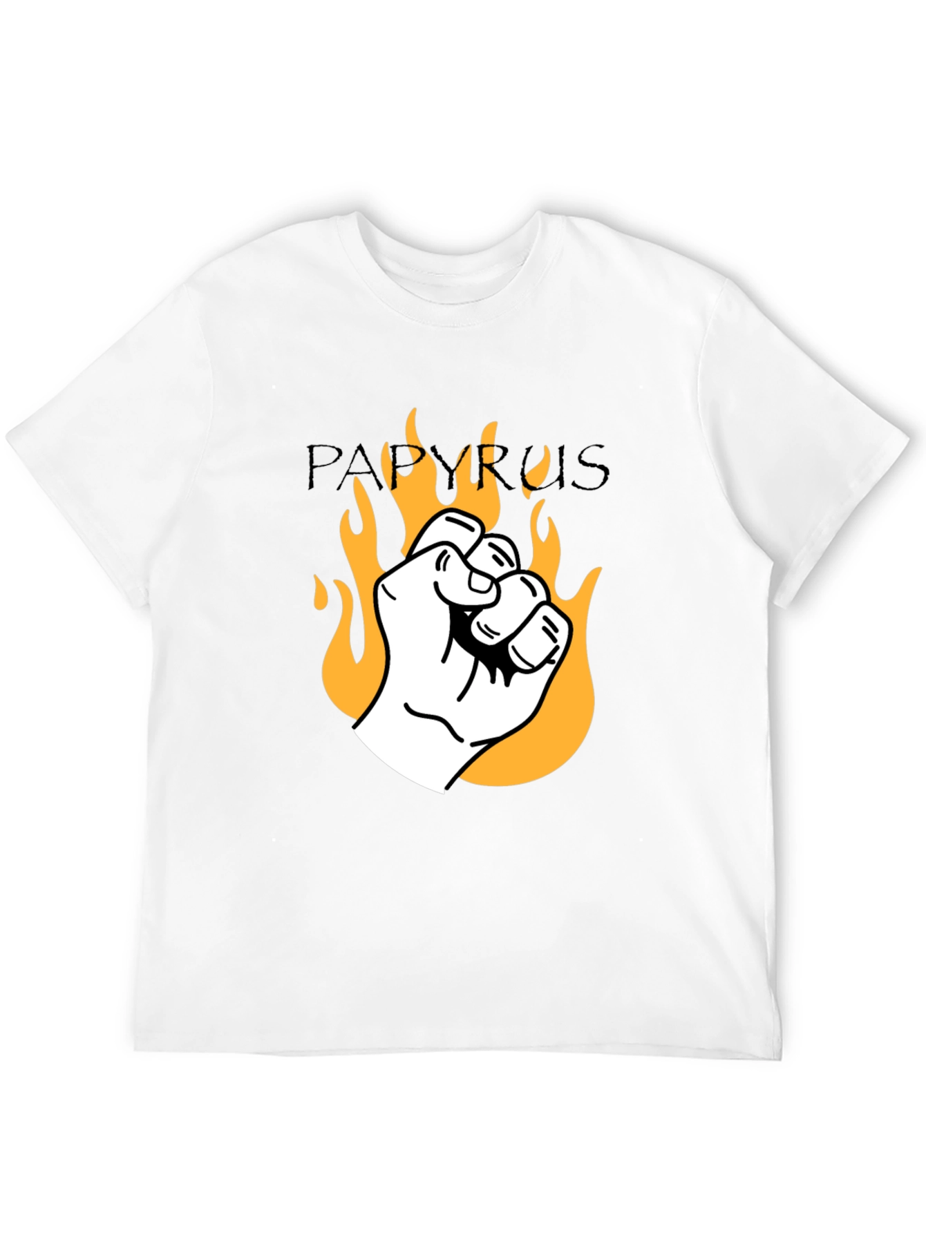 Papyrus Fist Fire Graphic T-Shirt - Black