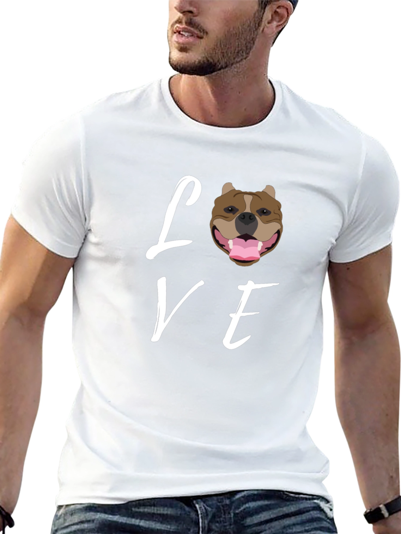 Love Pitbull Dog T-Shirt - Black
