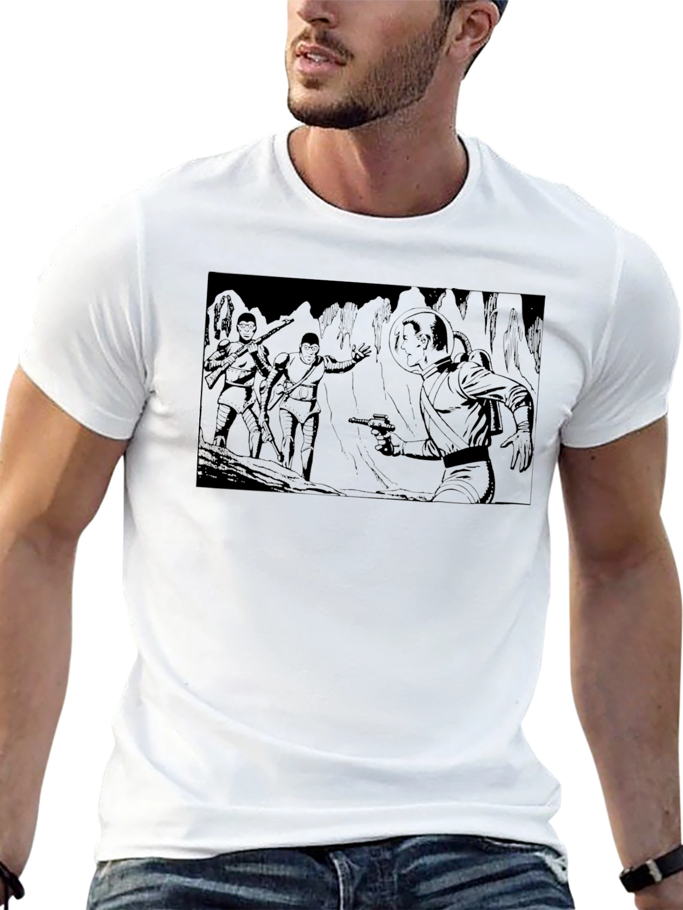 Retro Sci-Fi Comic T-Shirt - Bold Graphic Tee