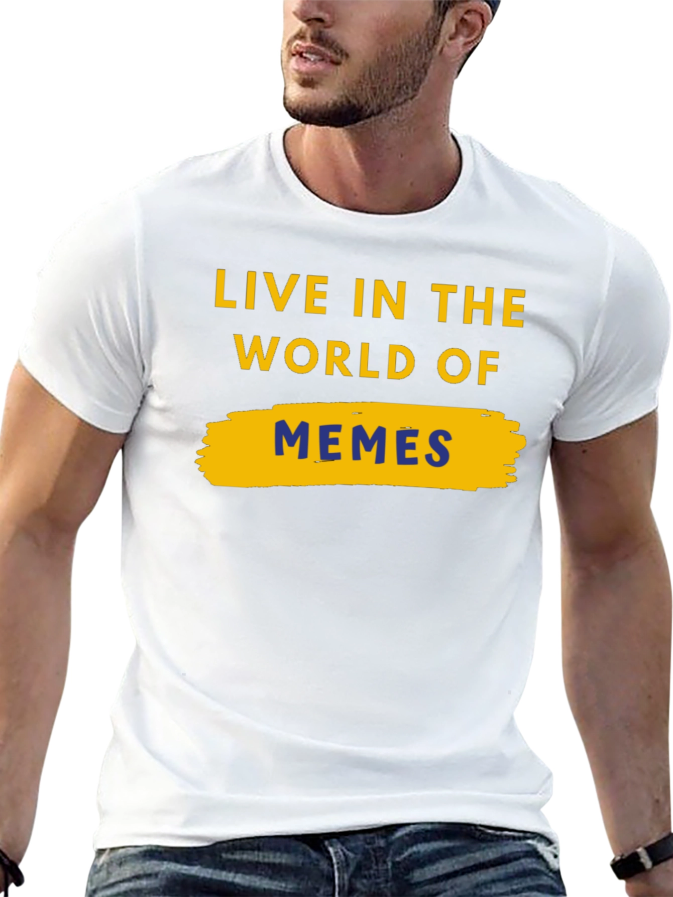 Live In The World Of Memes Black T-Shirt
