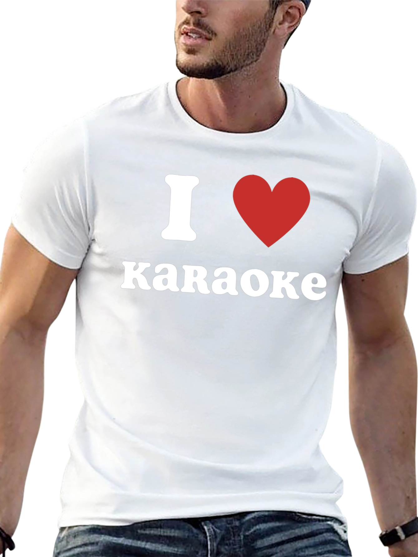 I Love Karaoke T-Shirt - Red Heart Design