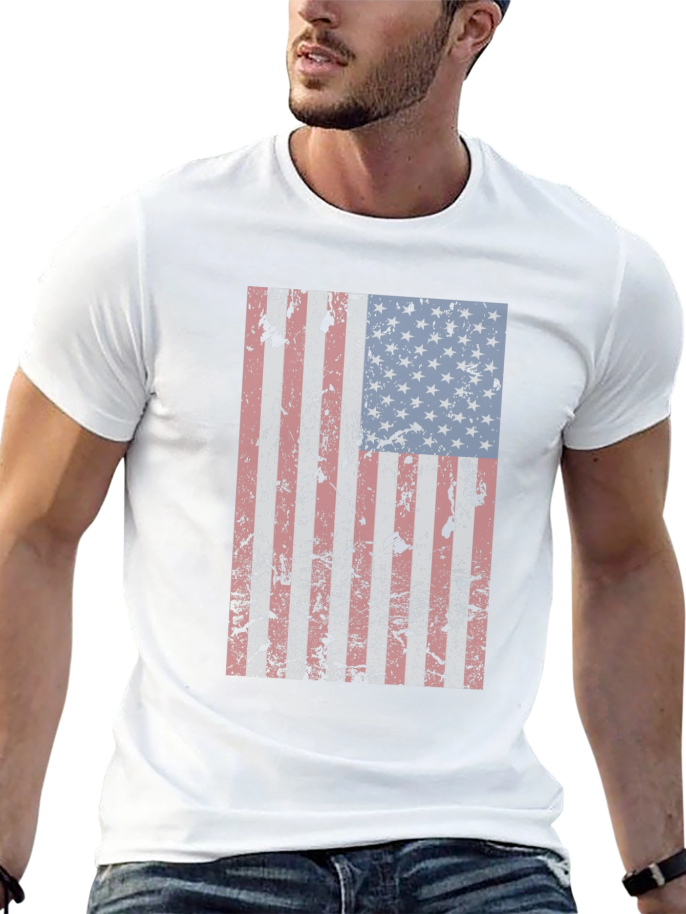 Distressed American Flag Graphic Tee