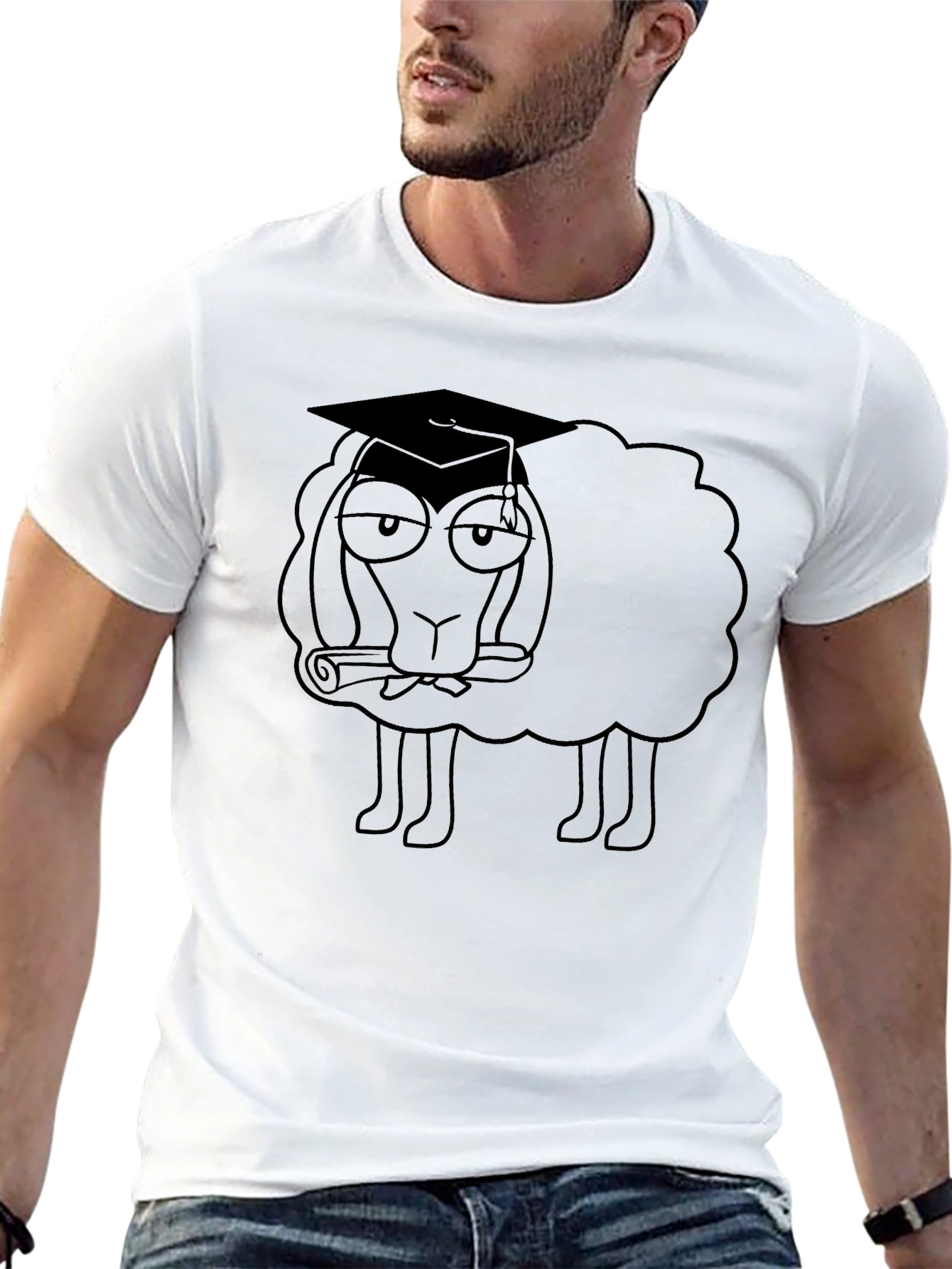Graduation Sheep Black T-Shirt
