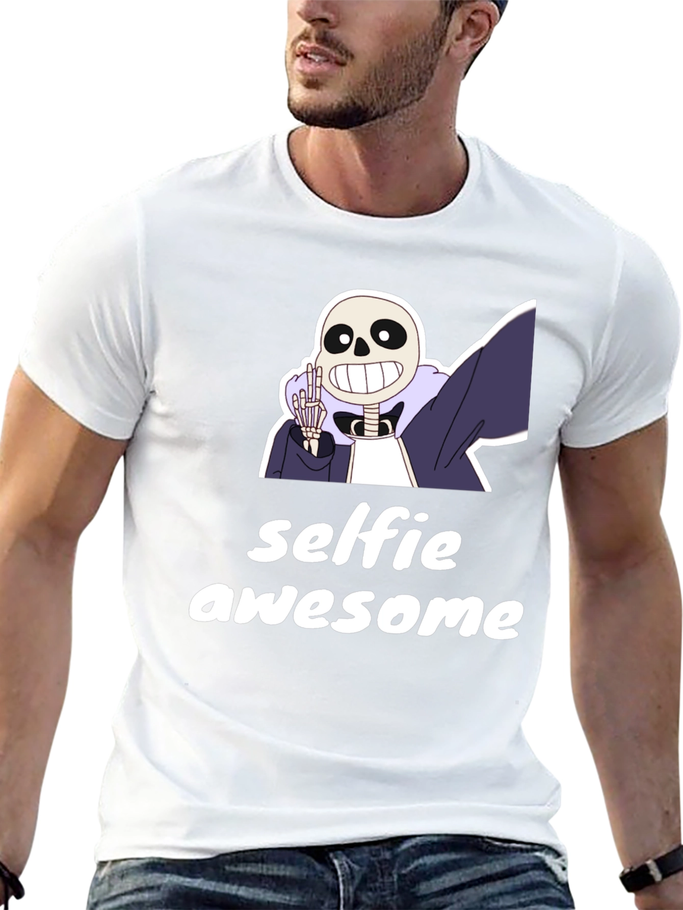 Selfie Awesome Cartoon Character T-Shirt