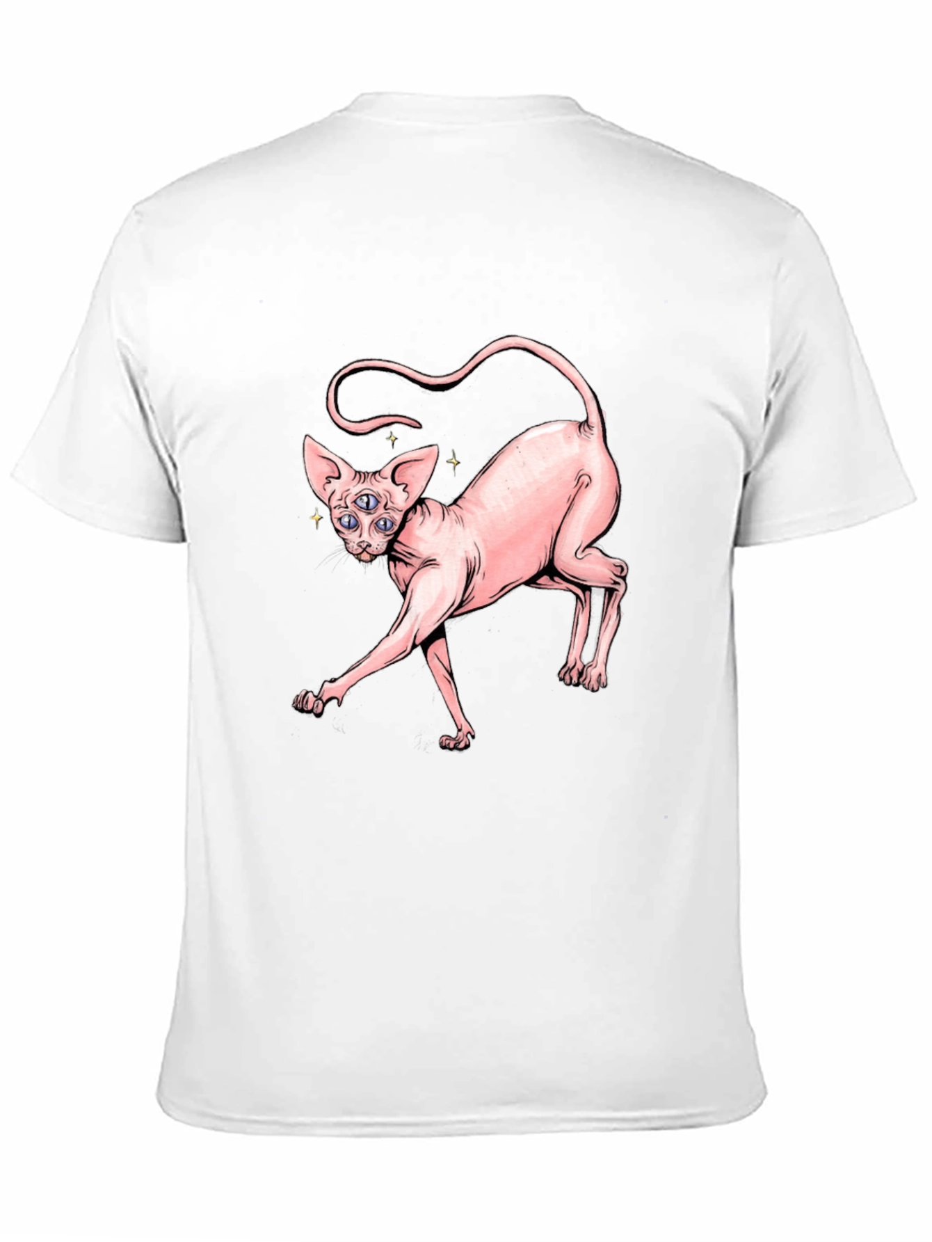 Sphynx Cat Three-Eyed Graphic T-Shirt
