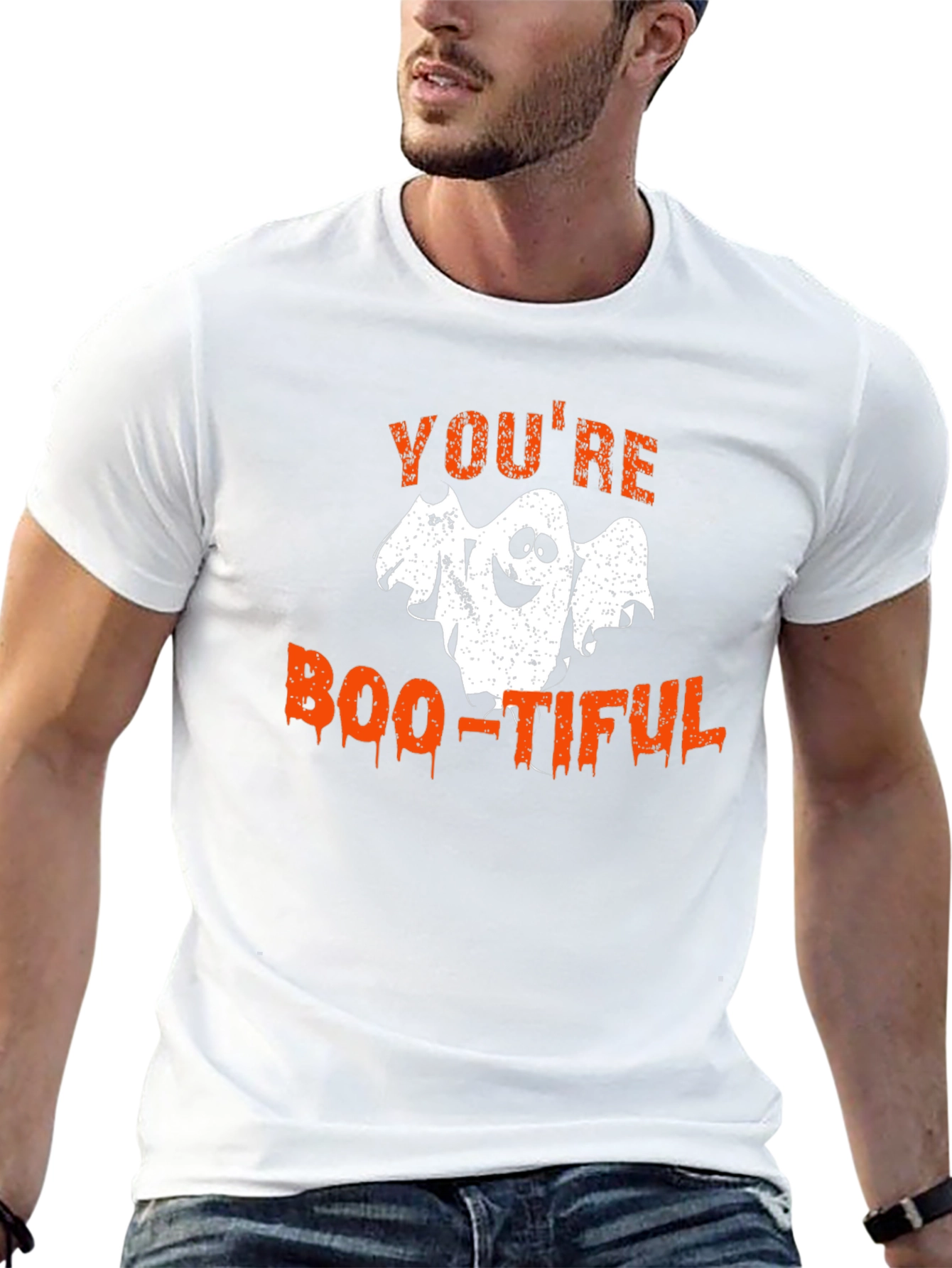 Boo-Tiful Ghost Graphic Tee - Halloween T-Shirt