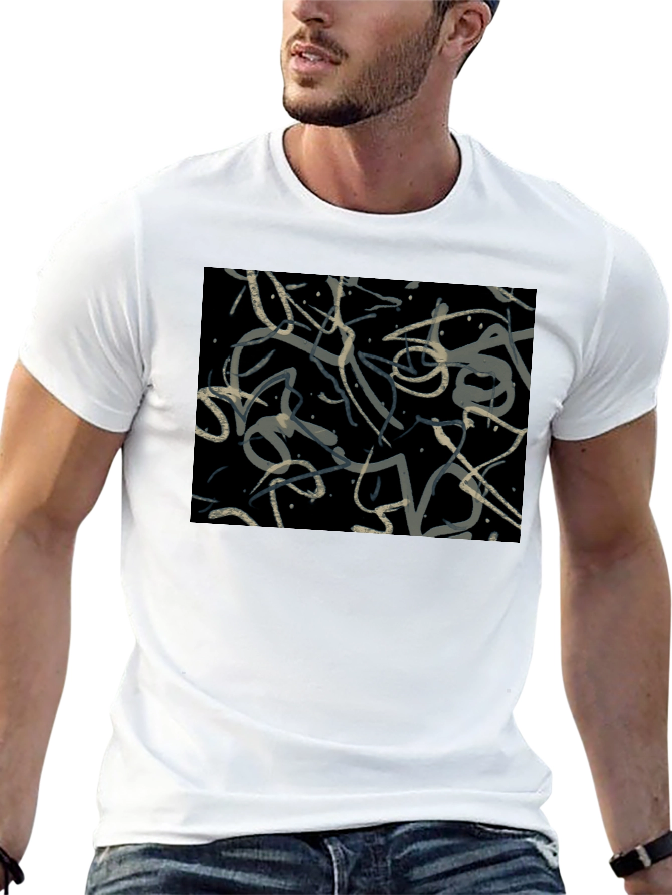 Abstract Art Black Graphic Tee