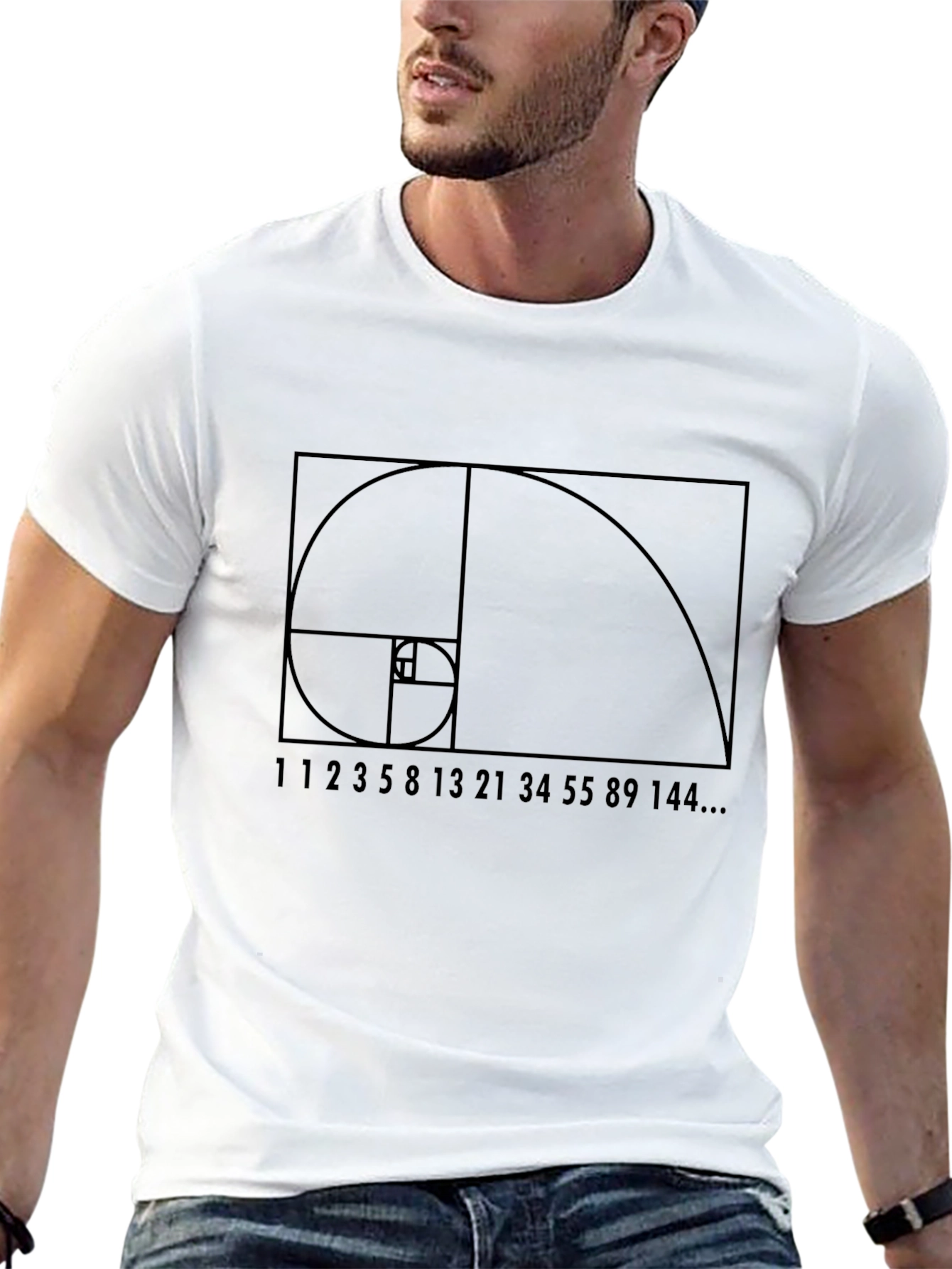 Golden Ratio Sequence Black T-Shirt Fibonacci