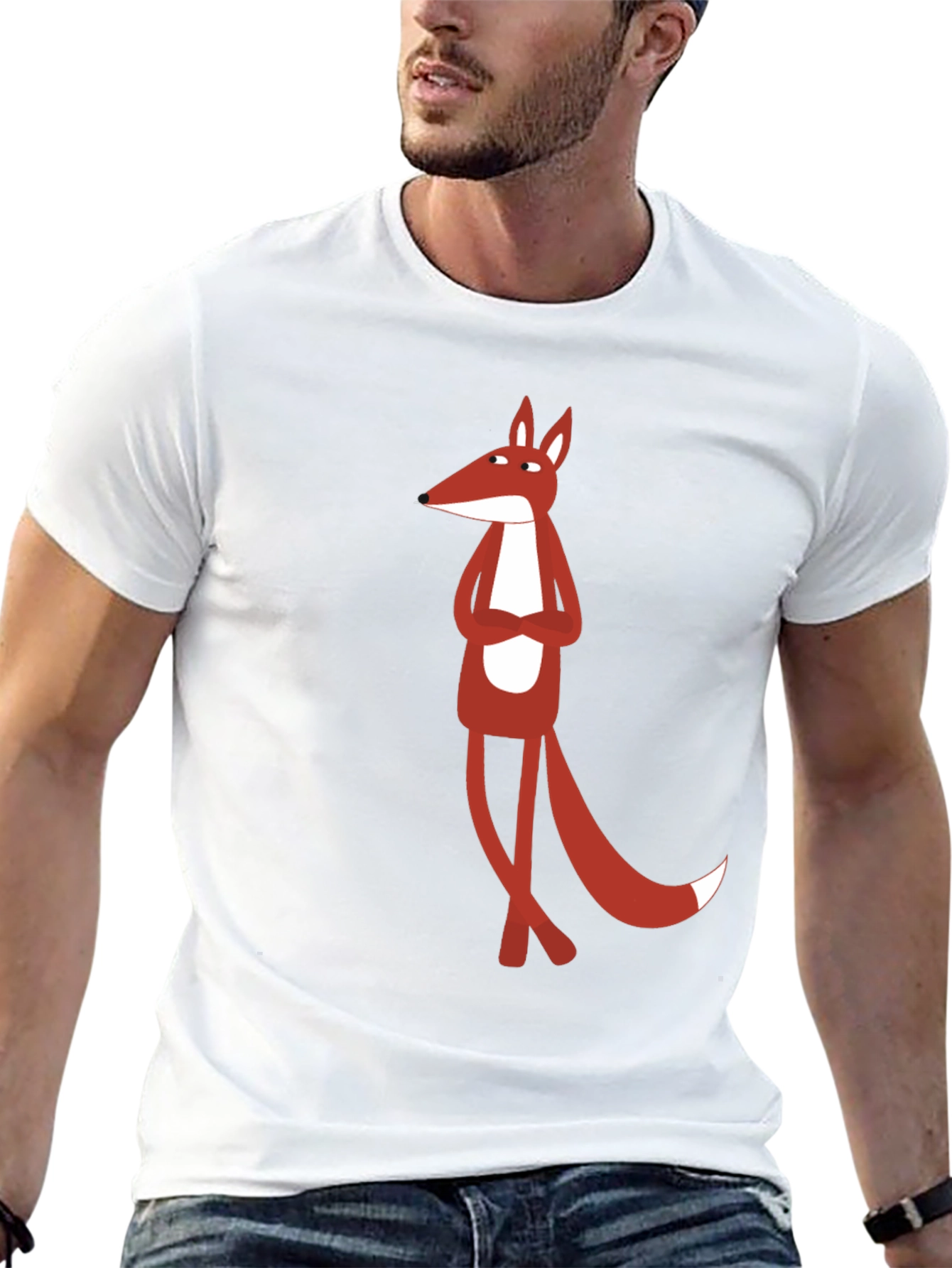 Cool Fox Graphic Tee - Black Cotton T-Shirt