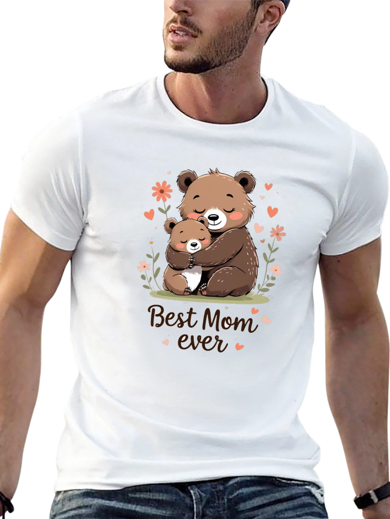 Best Mom Ever Cute Bear Hug T-Shirt