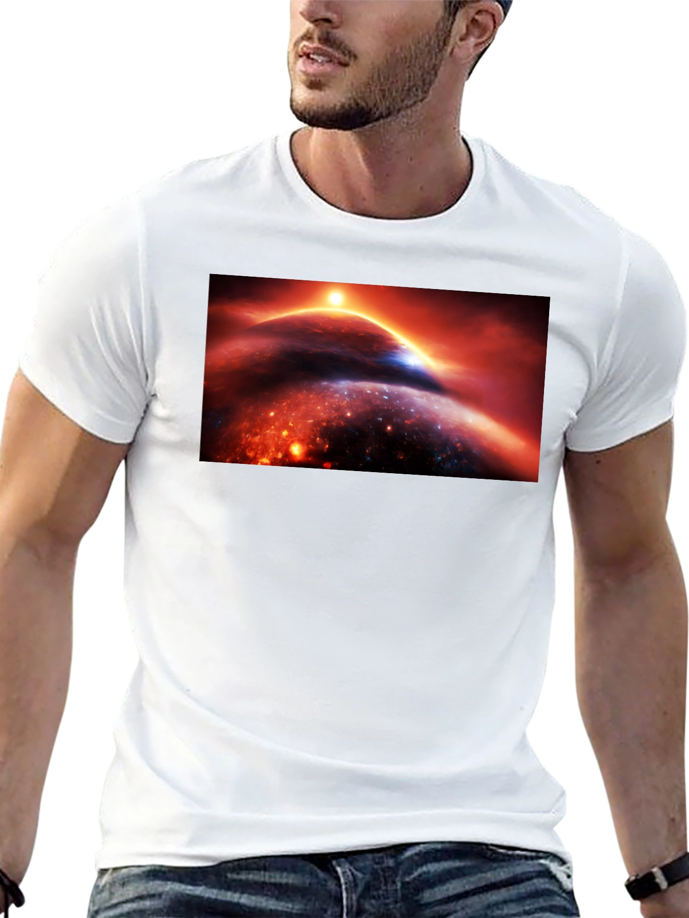 Cosmic Planet Graphic Tee - Black Unisex T-Shirt
