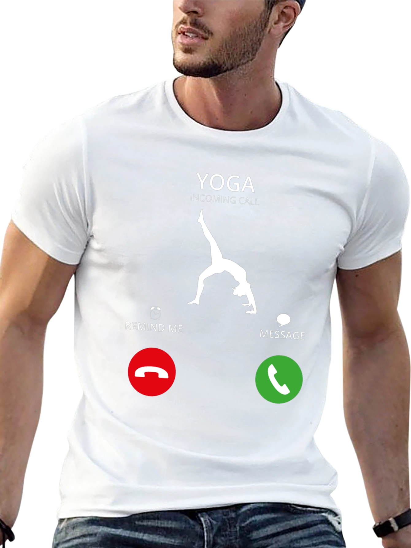 Yoga Incoming Call Funny Graphic T-Shirt