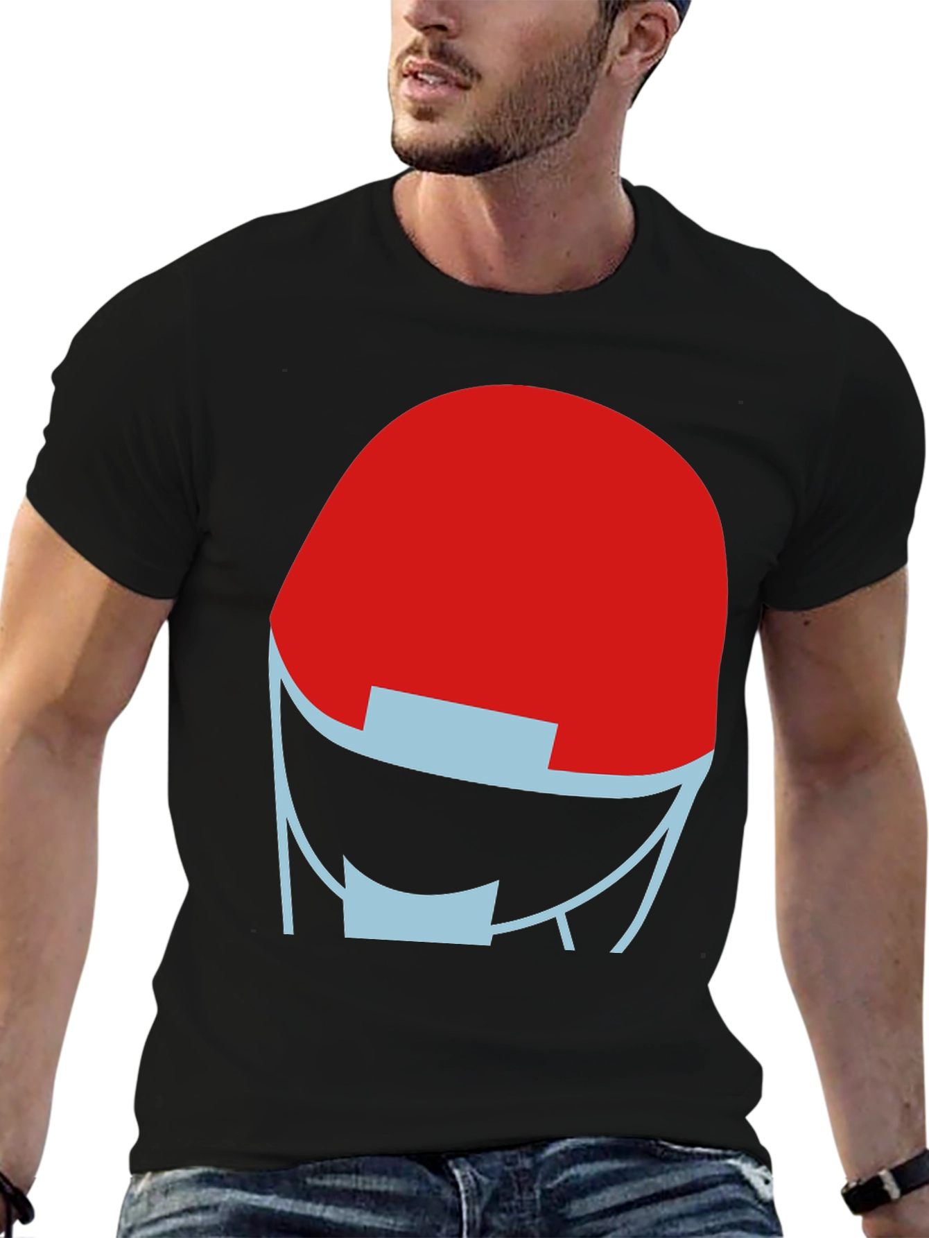 Retro Robot Head Black T-Shirt