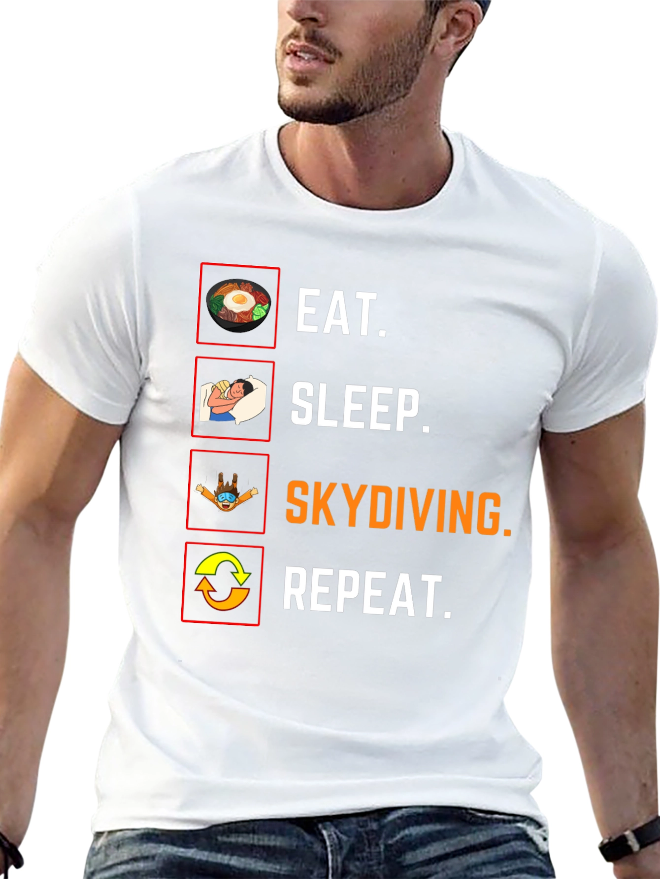 Eat Sleep Skydiving Repeat Funny T-Shirt